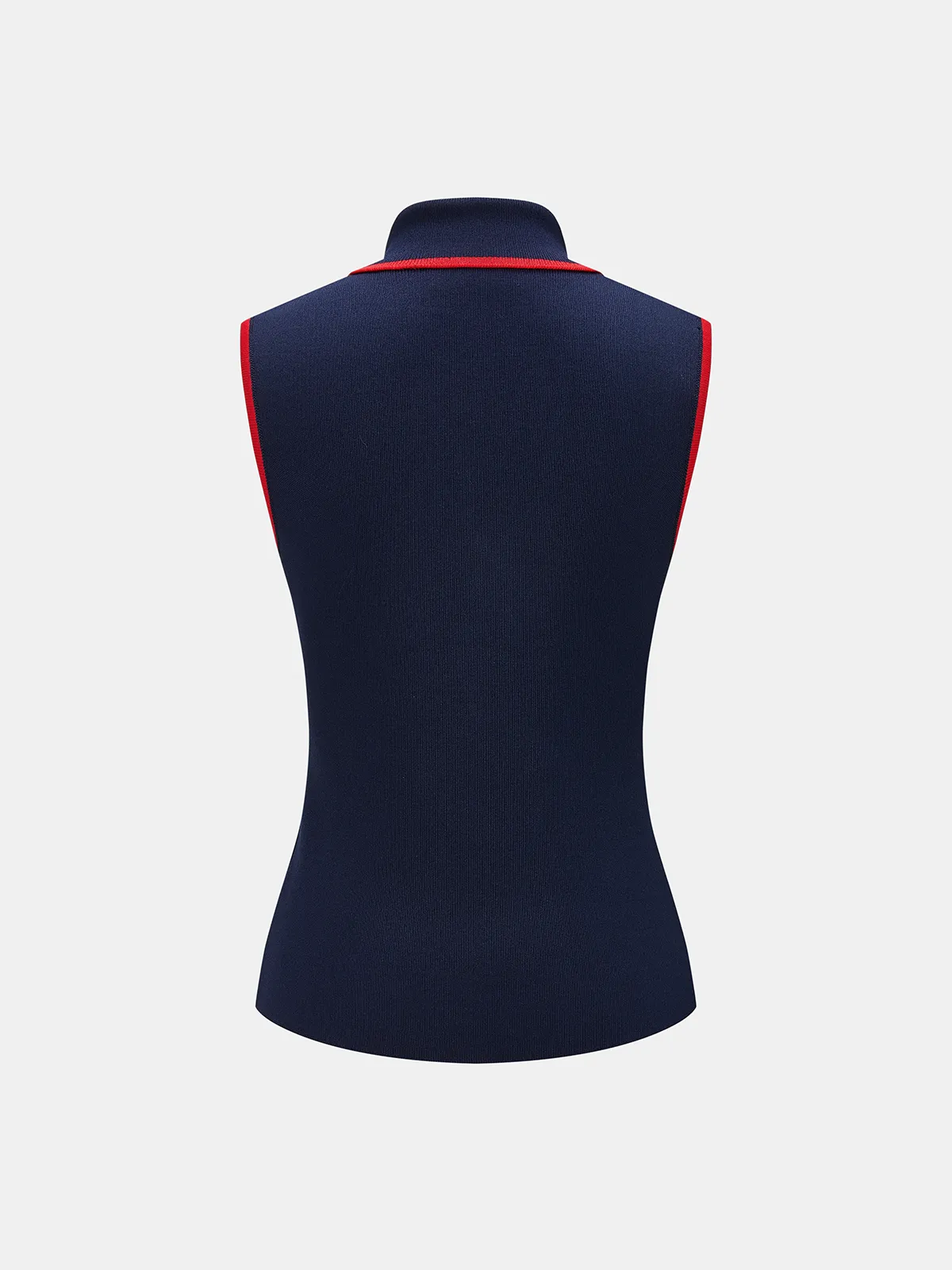 Buckle Detail Contrast Trim Knit Vest sold by COMMENSE product image thumbnail 2