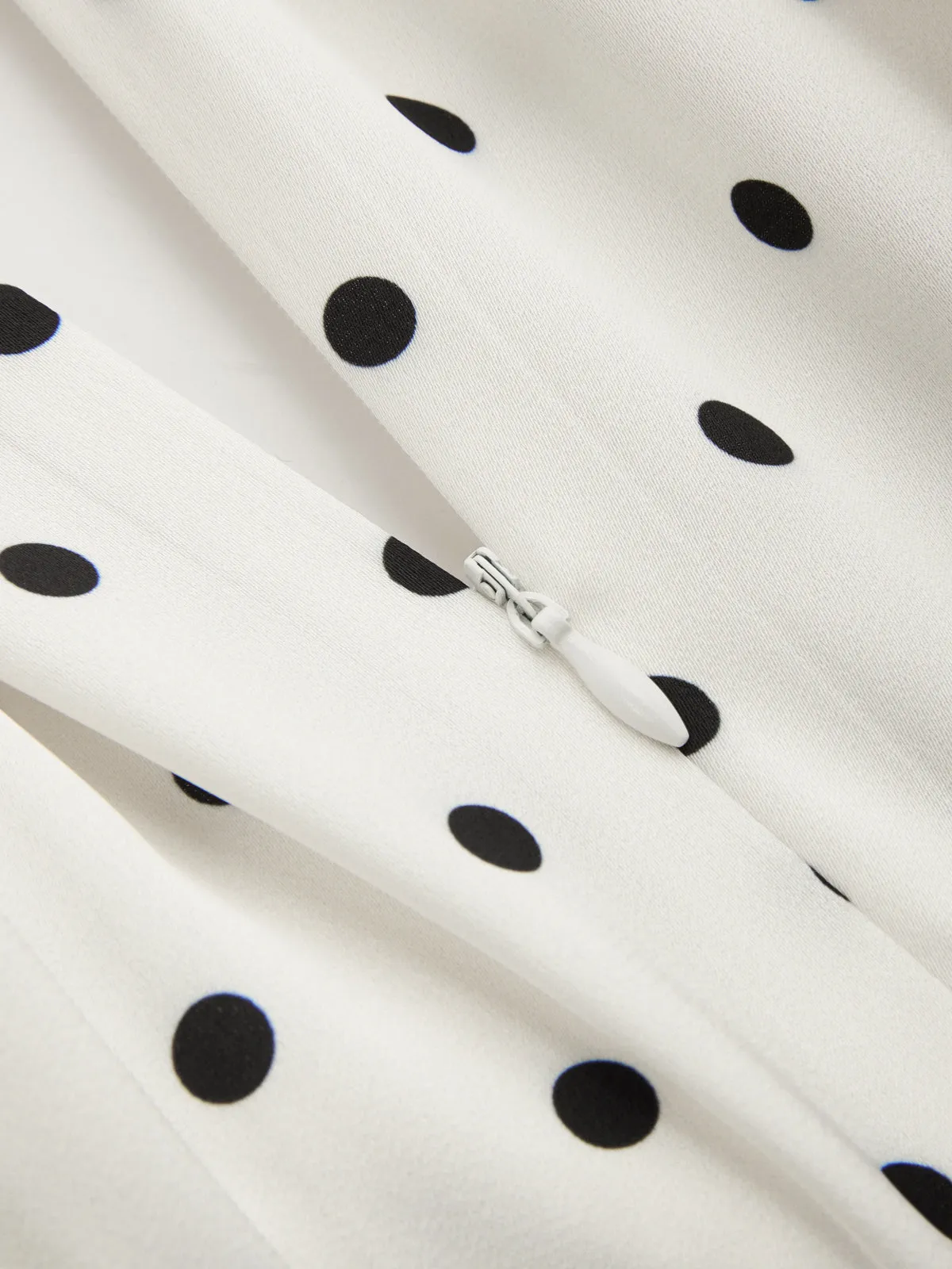Polka Dot Sleeveless Belted Maxi Dress sold by COMMENSE product image thumbnail 4