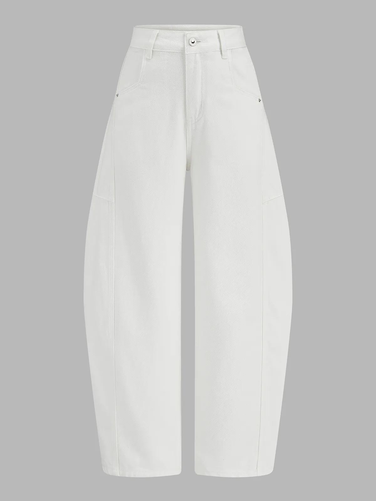Mid Waist Curved-Leg Jeans sold by COMMENSE