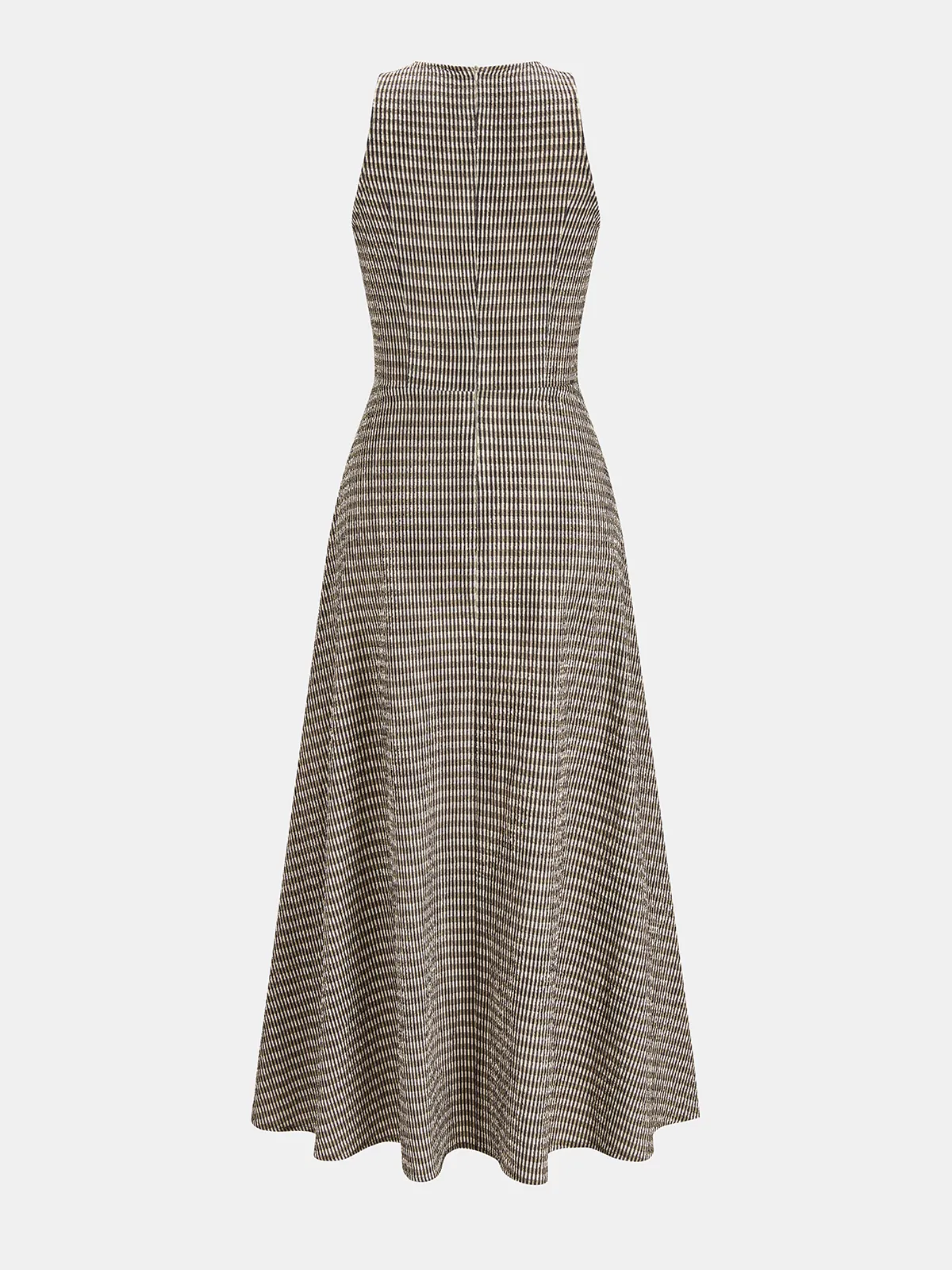 Textured Striped Sleeveless Asymmetrical Dress sold by COMMENSE product image thumbnail 5