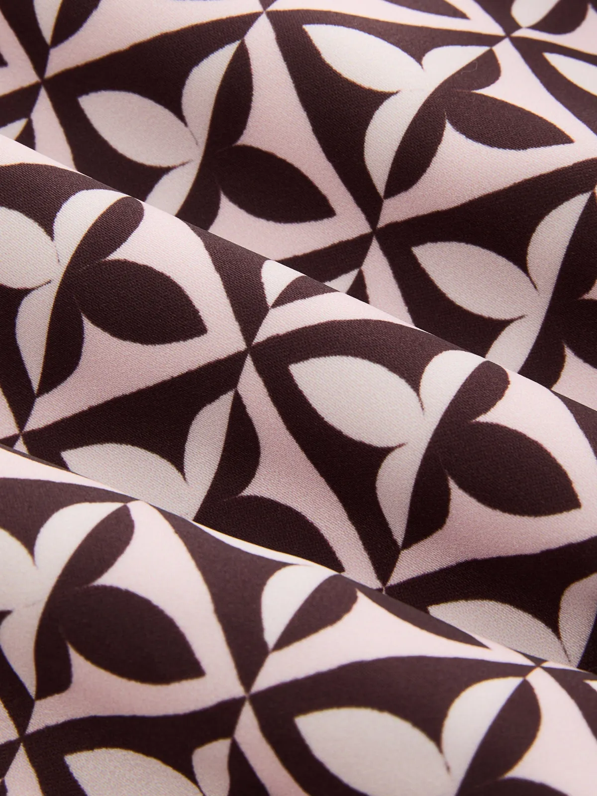 Geometric Print Cinched Waist Satin Top sold by COMMENSE product image thumbnail 5