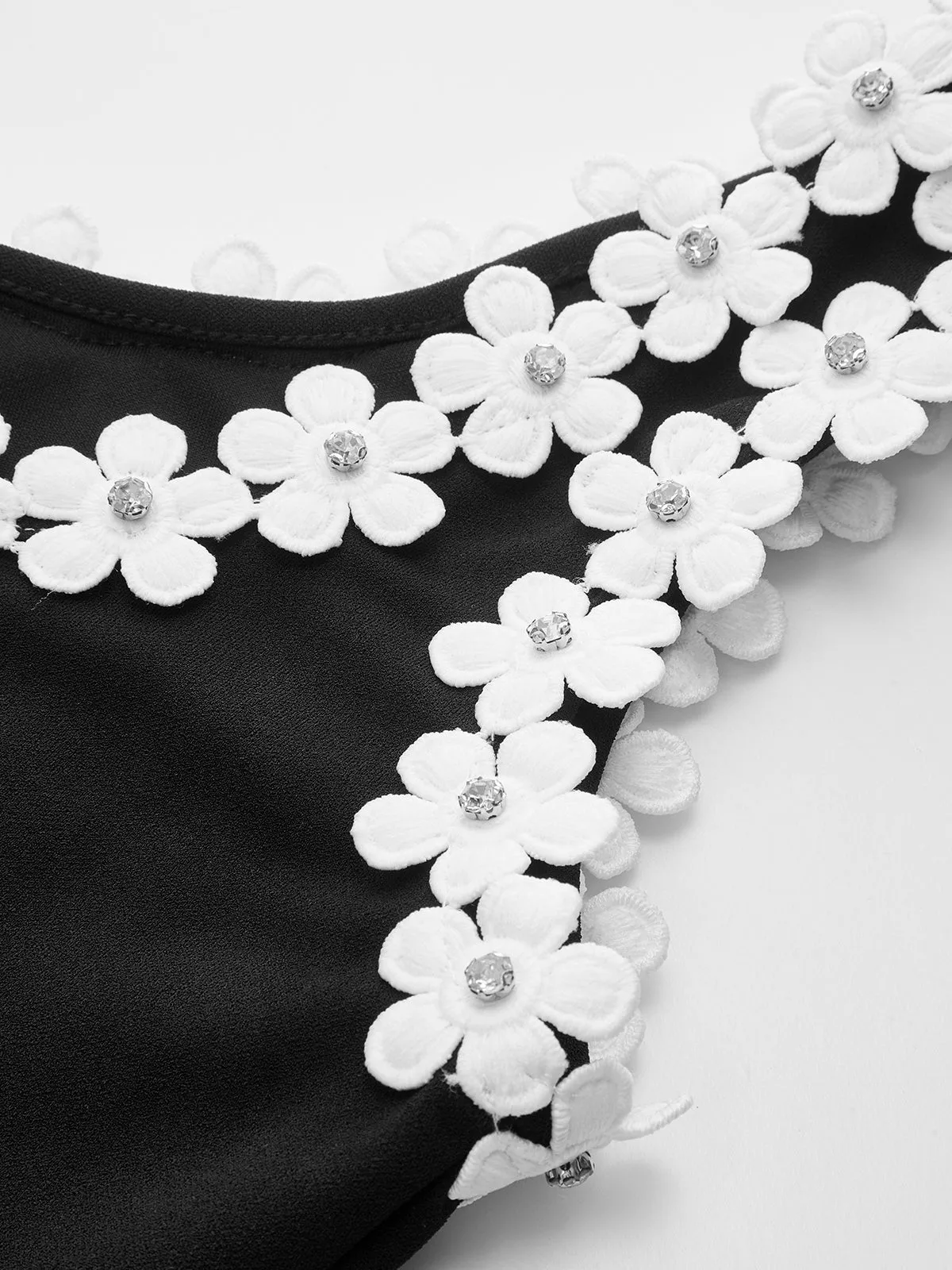 3D Floral Neckline Bodycon Midi Dress sold by COMMENSE product image thumbnail 4