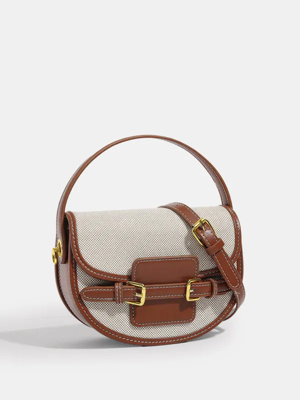 Vintage Buckle Saddle Crossbody Handbag made by COMMENSE