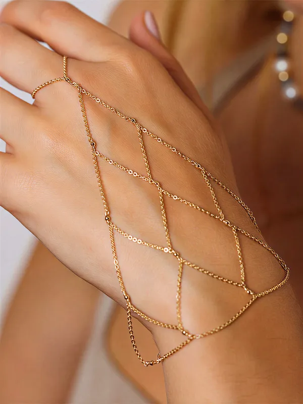 Fishnet Mesh Hand Finger Bracelet made by COMMENSE
