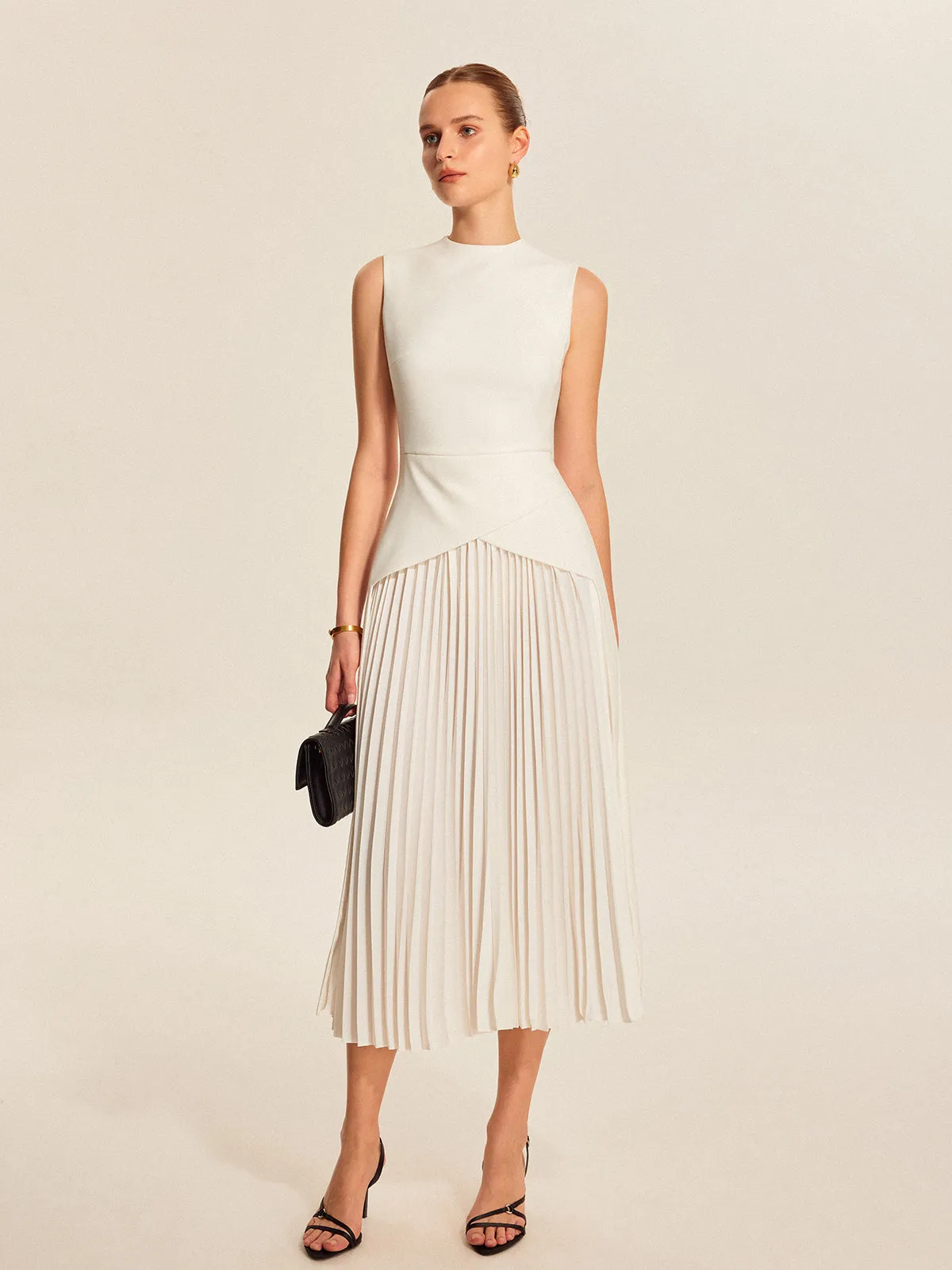 Sleeveless Pleated Midi Dress in Updated Fabric sold by COMMENSE product image thumbnail 3