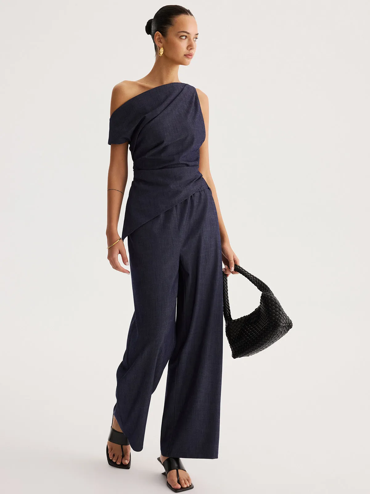 Asymmetrical Off-Shoulder Top & Pants Set sold by COMMENSE product image thumbnail 3