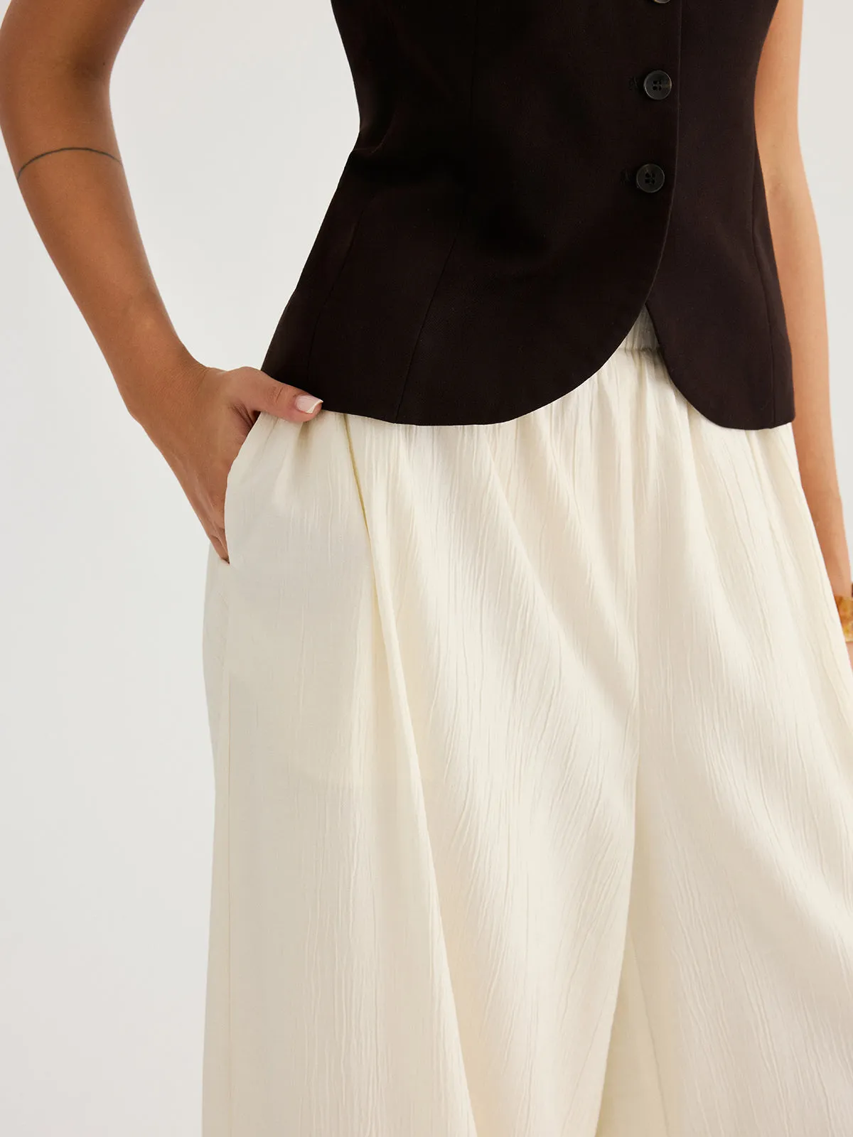 Elastic Waist Crinkled Balloon Pants sold by COMMENSE product image thumbnail 5