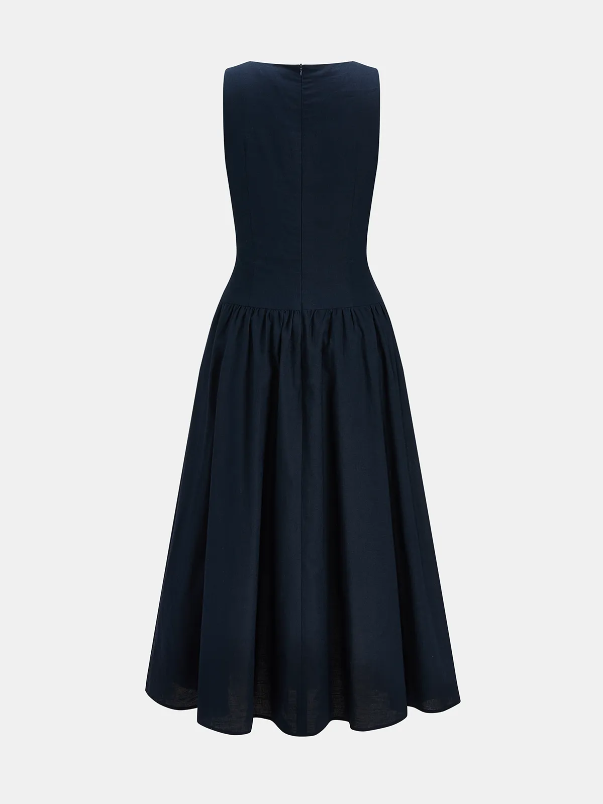 Sleeveless Twisted Cotton Linen Maxi Dress sold by COMMENSE product image thumbnail 3