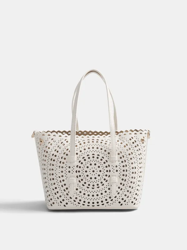Perforated Top Handle Tote Handbag made by COMMENSE