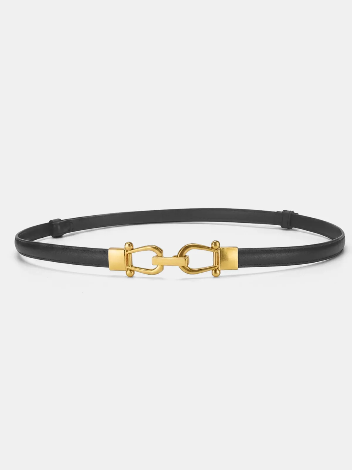 Thin Leather Metal Buckle Waist Belt sold by COMMENSE