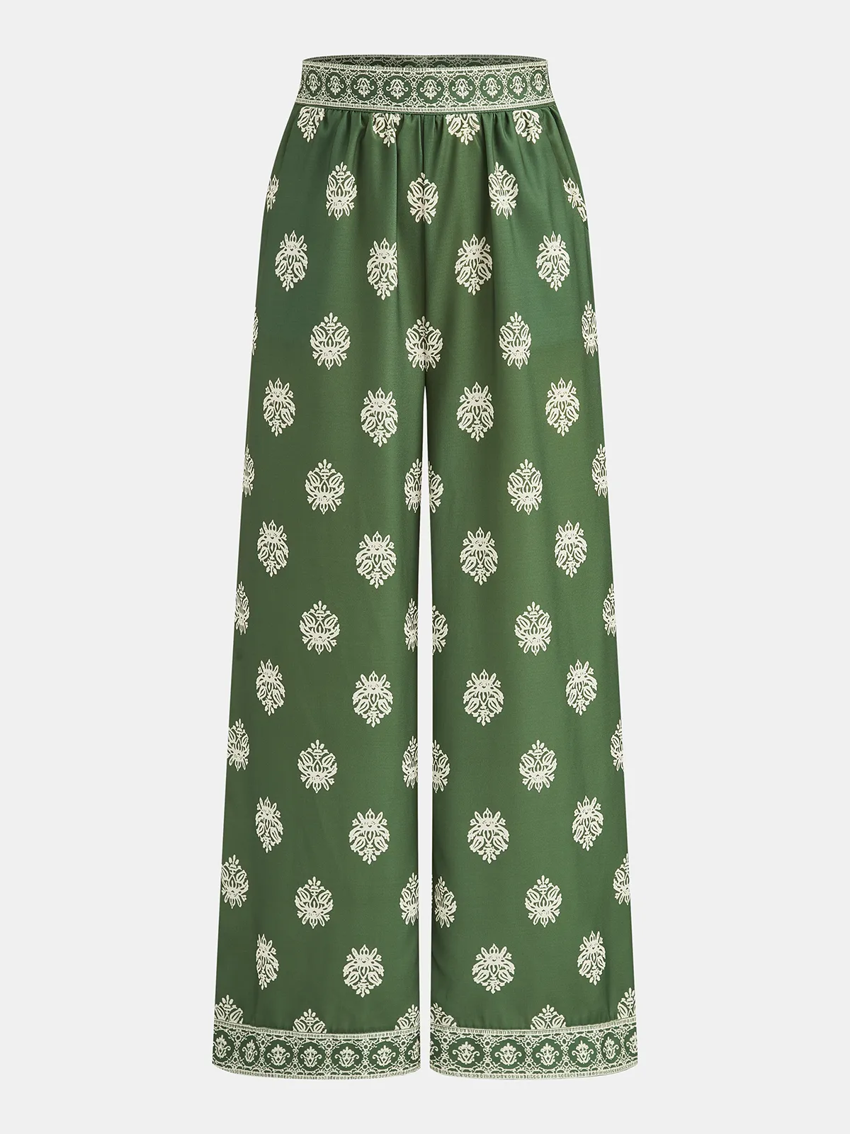 Border Print Off-Shoulder Top & Pants Set sold by COMMENSE product image thumbnail 5
