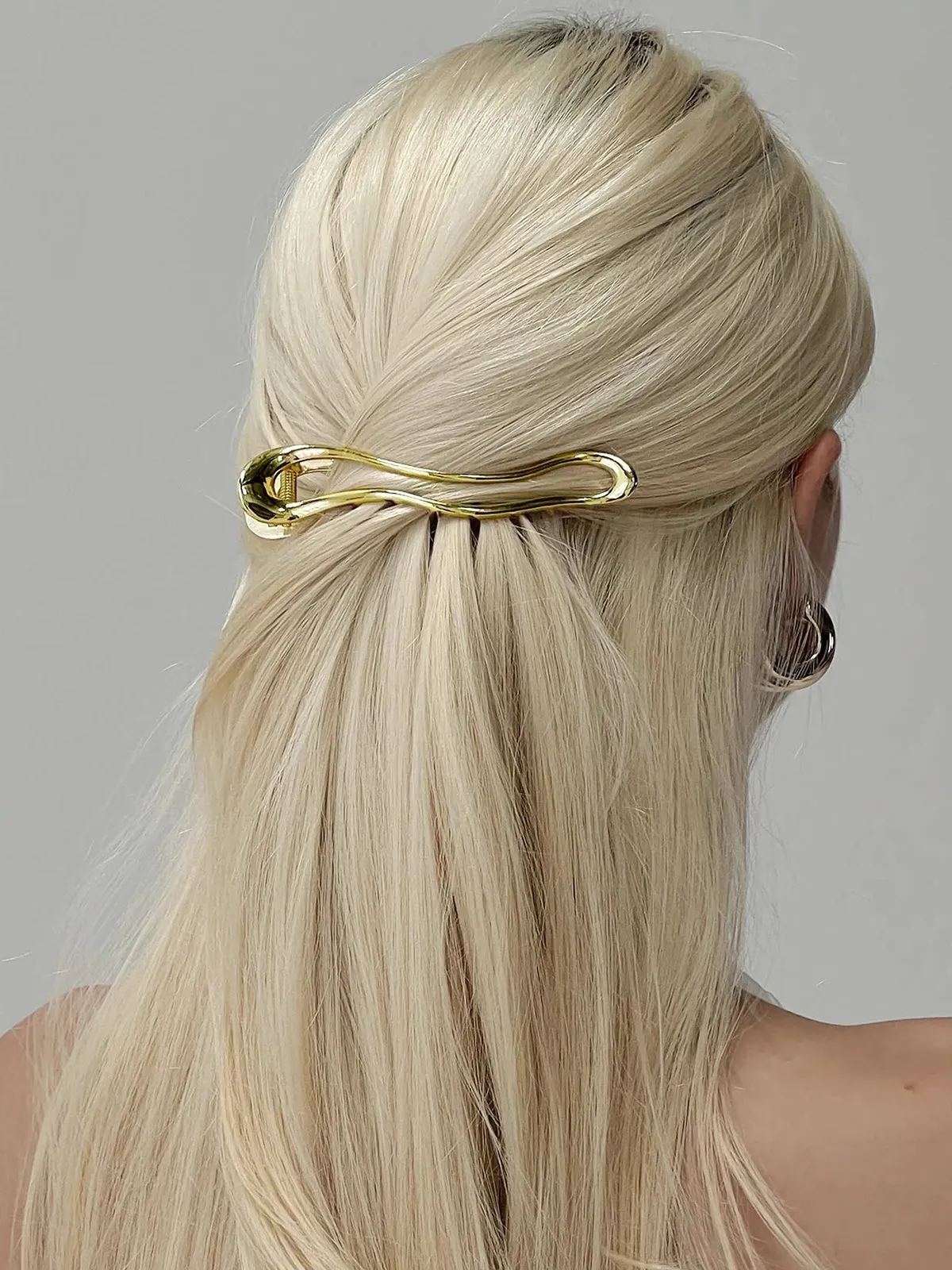Sleek Wave Design Metal Hair Clip sold by COMMENSE