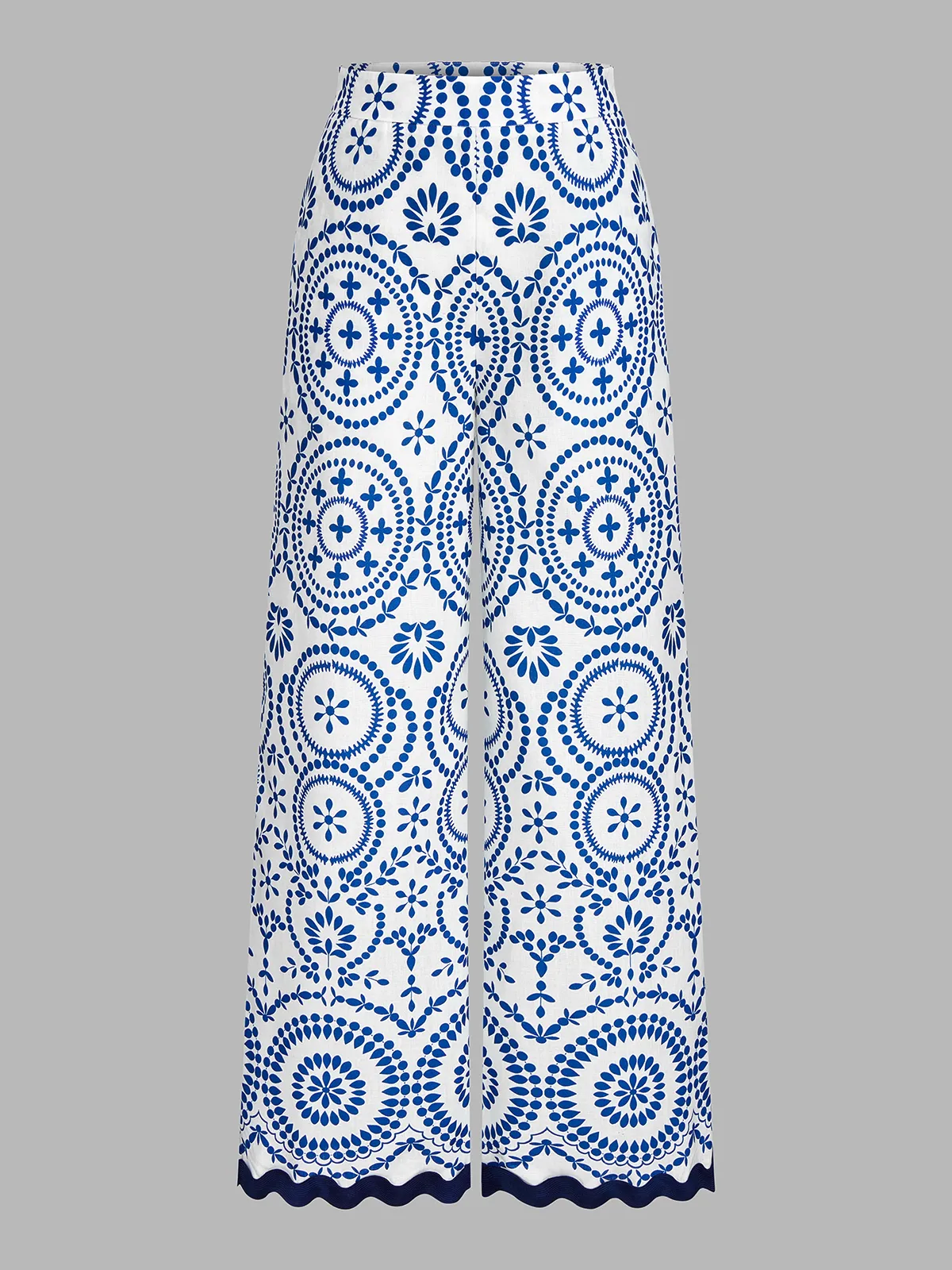 Scalloped Hem Printed Top & Pants Set sold by COMMENSE product image thumbnail 5