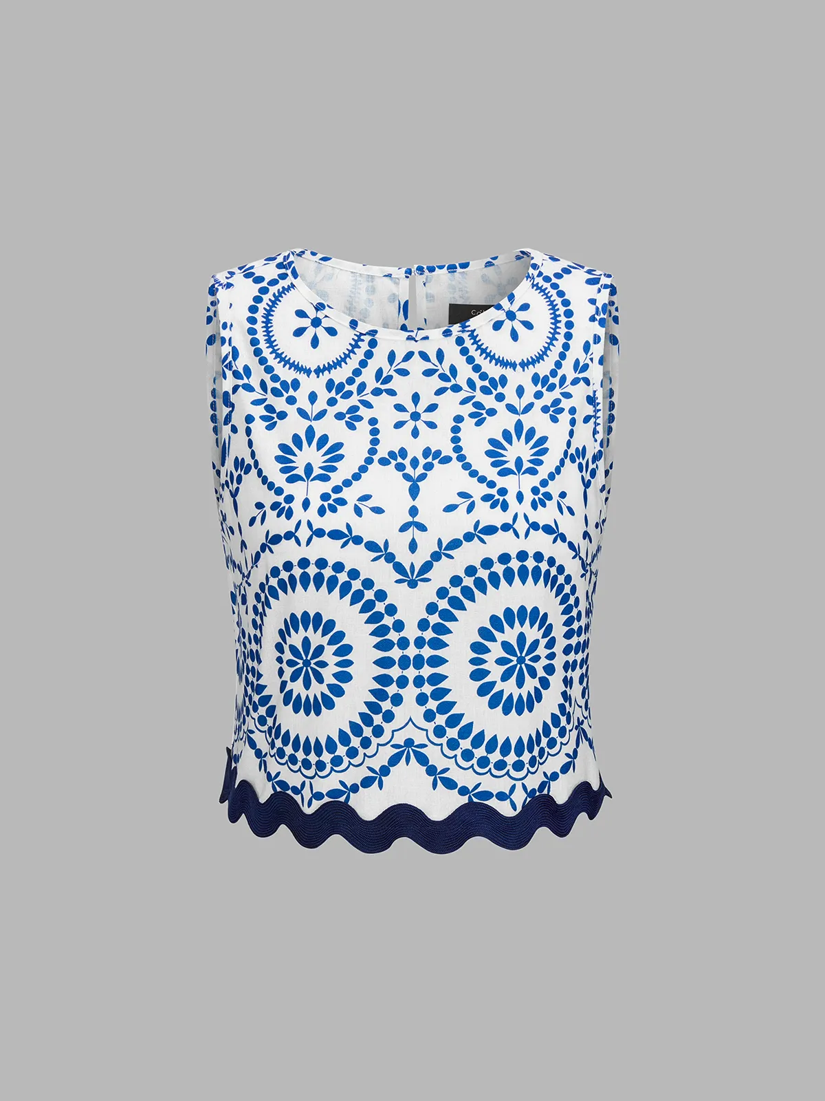 Scalloped Hem Printed Top & Pants Set sold by COMMENSE product image thumbnail 3