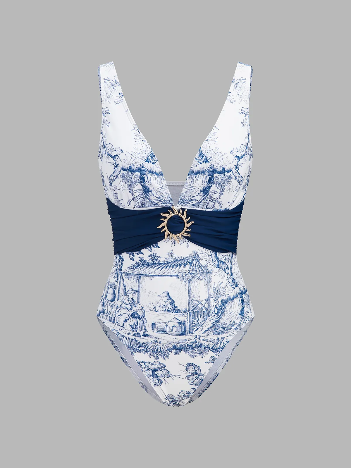 Printed One Piece Swimsuit & Sarong Set sold by COMMENSE product image thumbnail 2