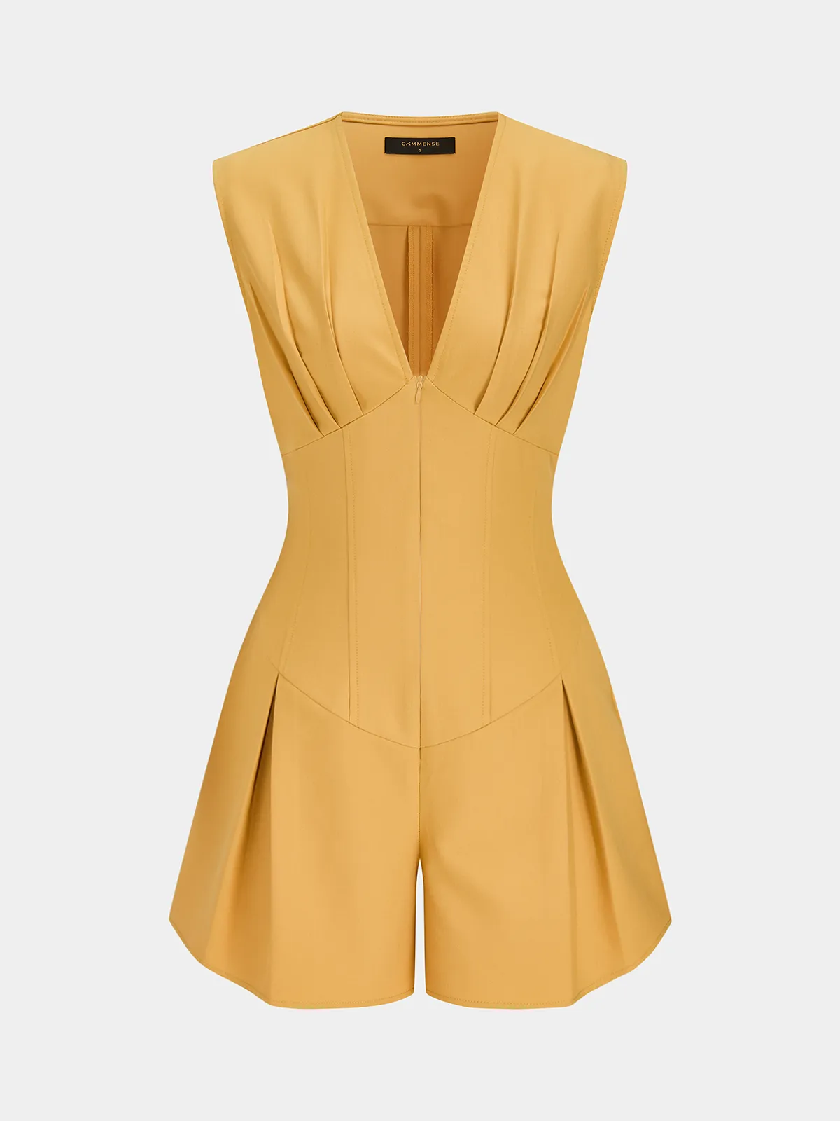 Sleeveless V Neck Cinched Waist Romper sold by COMMENSE