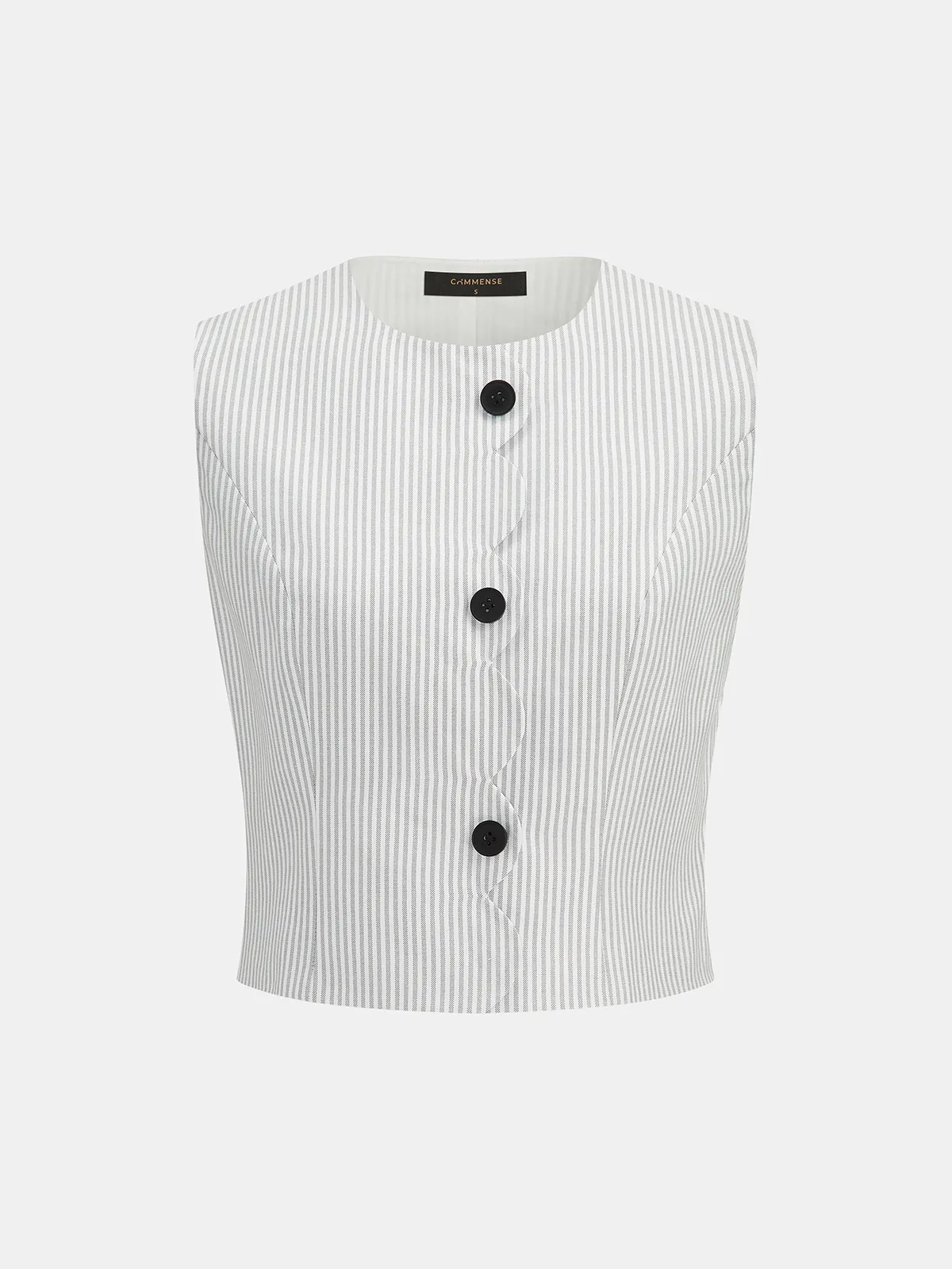 Scallop Edge Pinstripe Vest & Pants Set sold by COMMENSE product image thumbnail 3