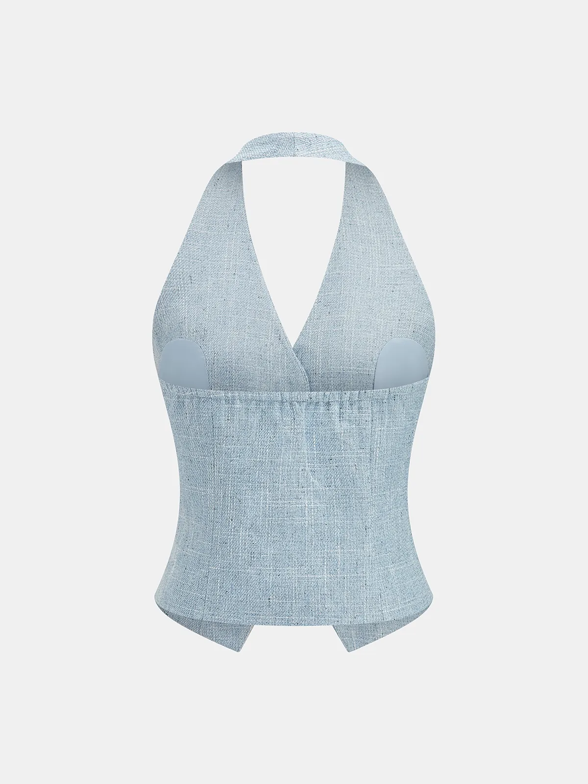 Textured Halter V-Neck Vest & Shorts Set sold by COMMENSE product image thumbnail 4
