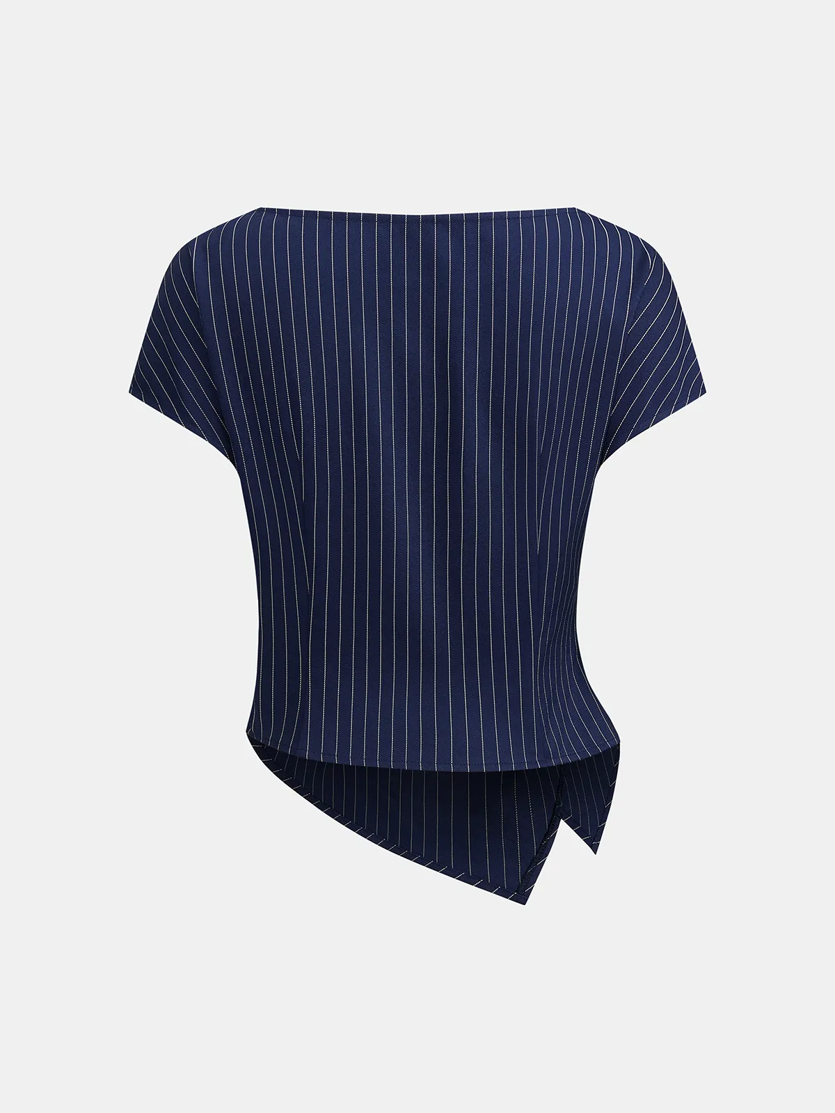 Asymmetric Pinstripe Top & Pleated Pants Set sold by COMMENSE product image thumbnail 4