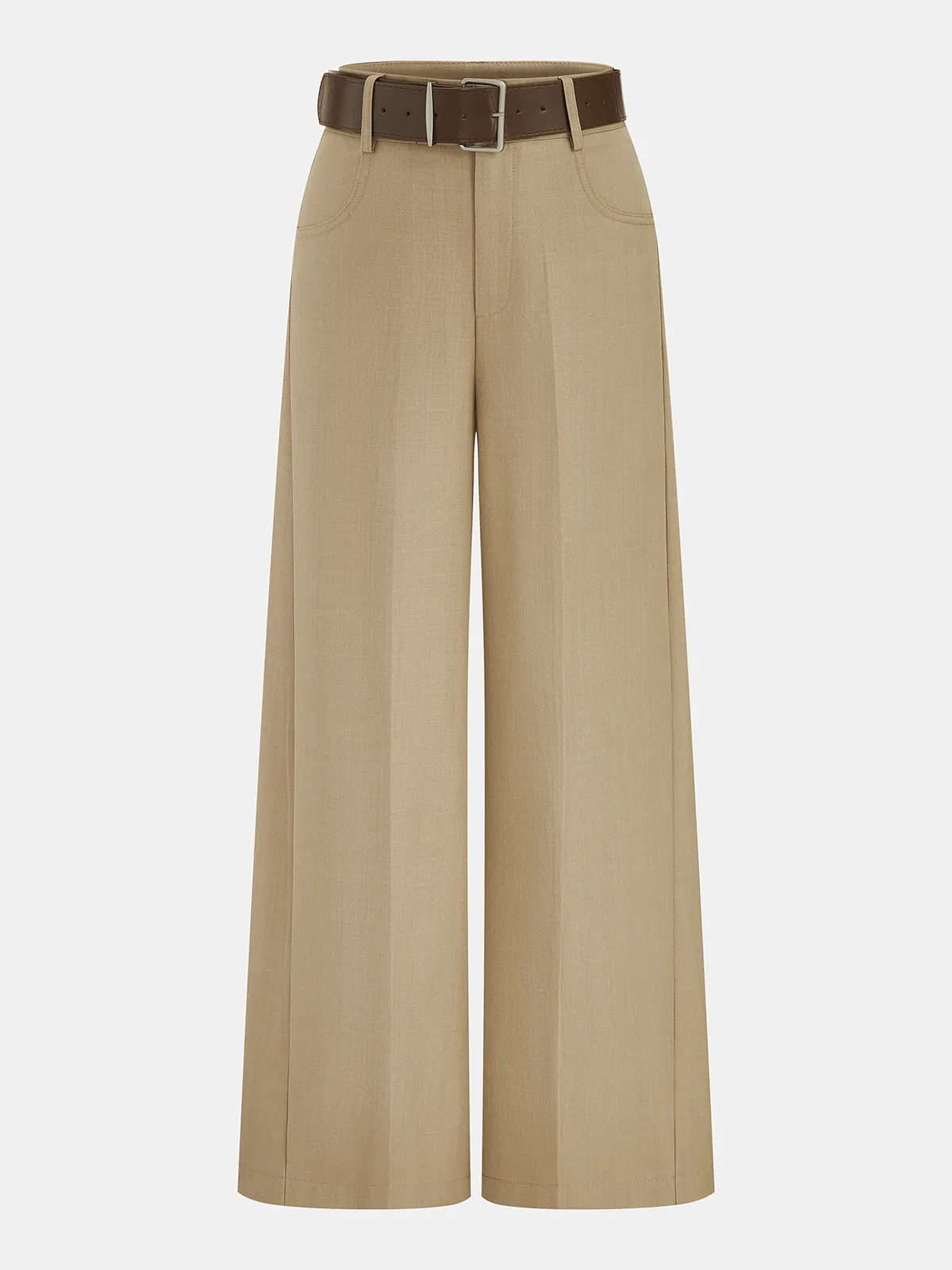 Mid-Waist Belted Wide Leg Pants sold by COMMENSE