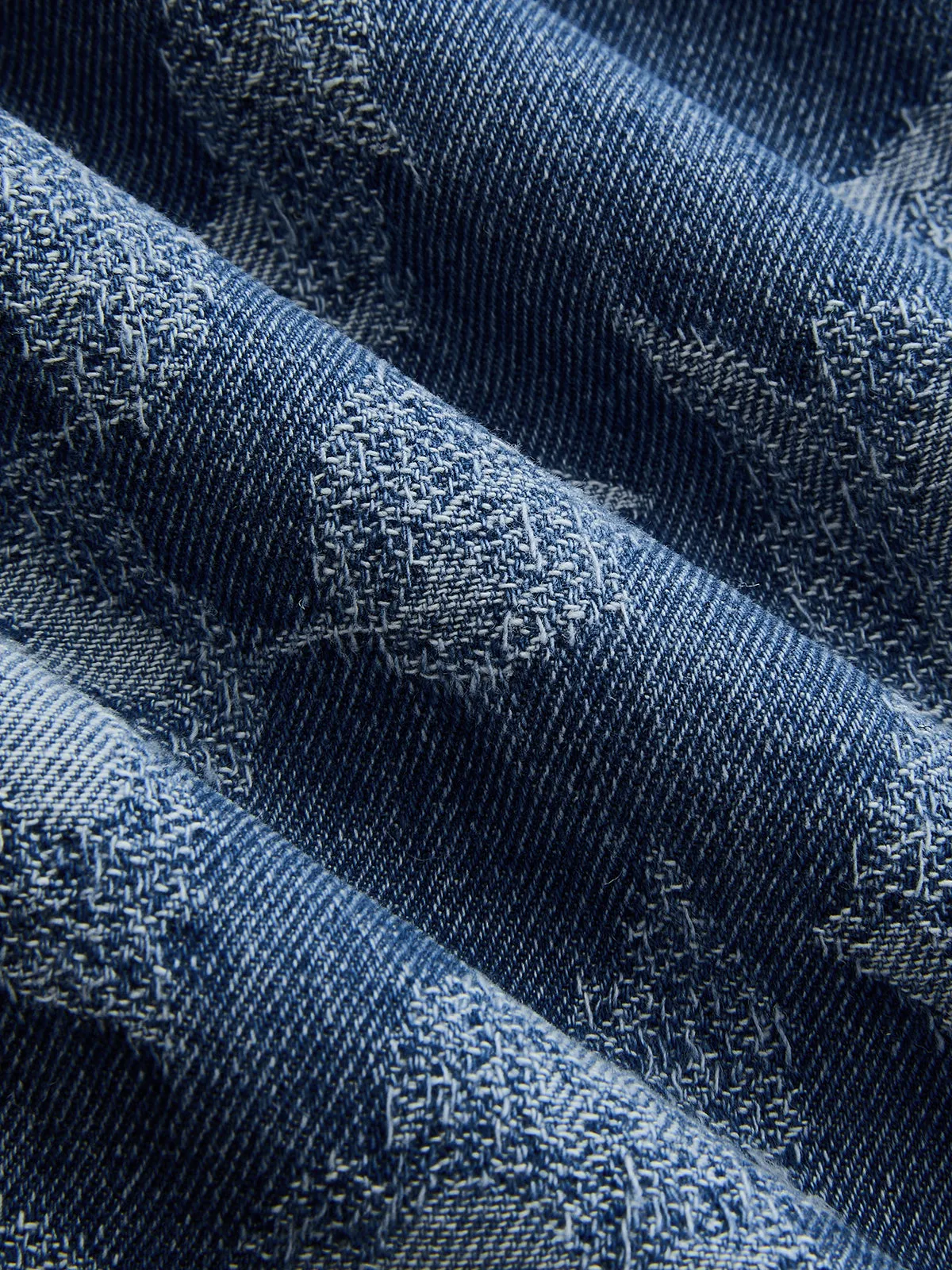 Leaf Jacquard Curved Barrel Leg Jeans sold by COMMENSE product image thumbnail 3