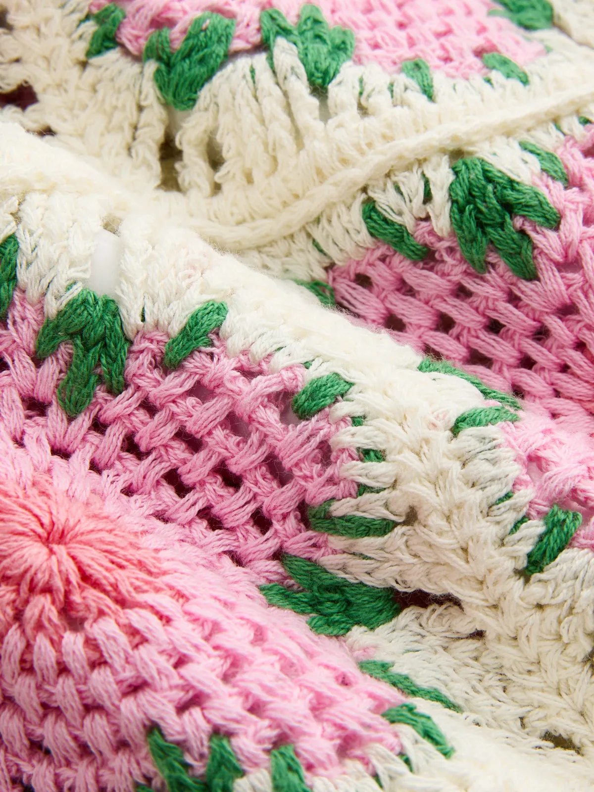 Floral Crochet Sleeveless Knit Vest sold by COMMENSE product image thumbnail 4