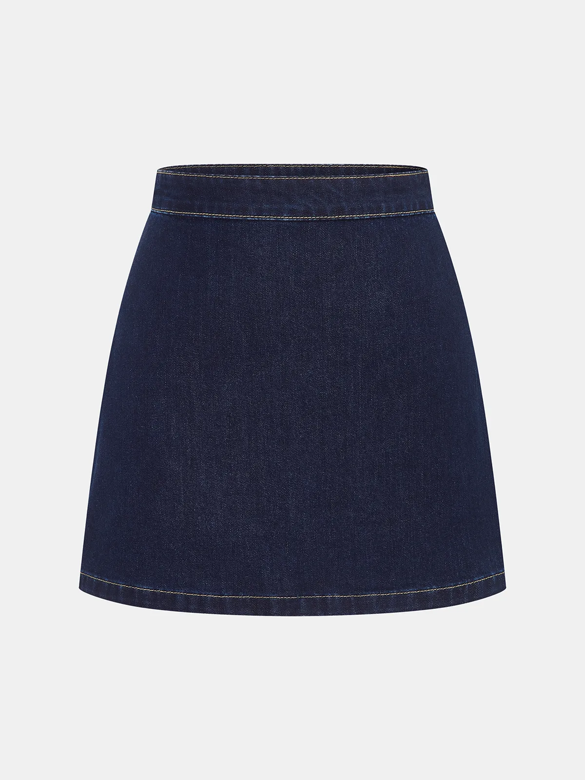 Denim Square-Neck Vest & Mini Skirt Set sold by COMMENSE product image thumbnail 4