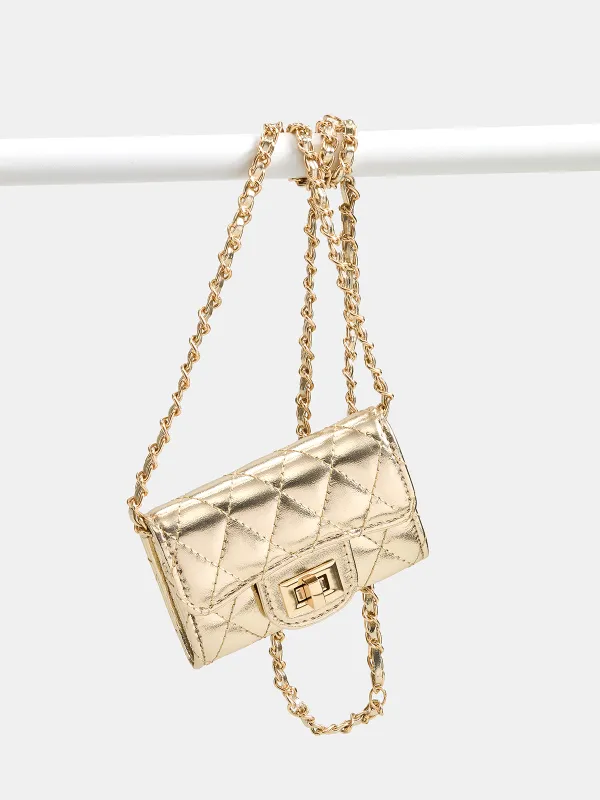 Quilted Mini Chain Crossbody Bag made by COMMENSE
