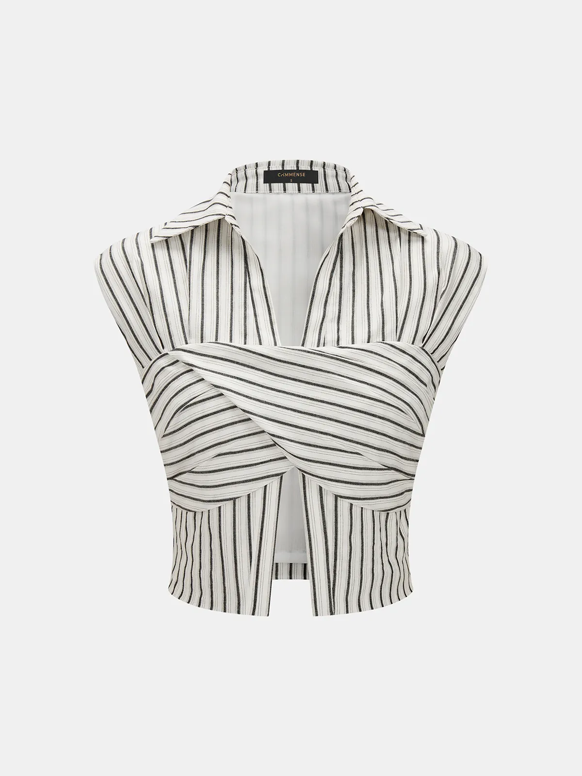 Cotton Striped Cross Wrap Top & Pants Set sold by COMMENSE product image thumbnail 2