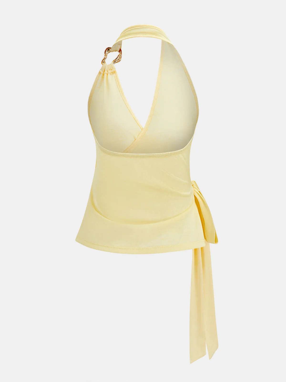 Metal Accent Tie-Waist Halter Top sold by COMMENSE product image thumbnail 2