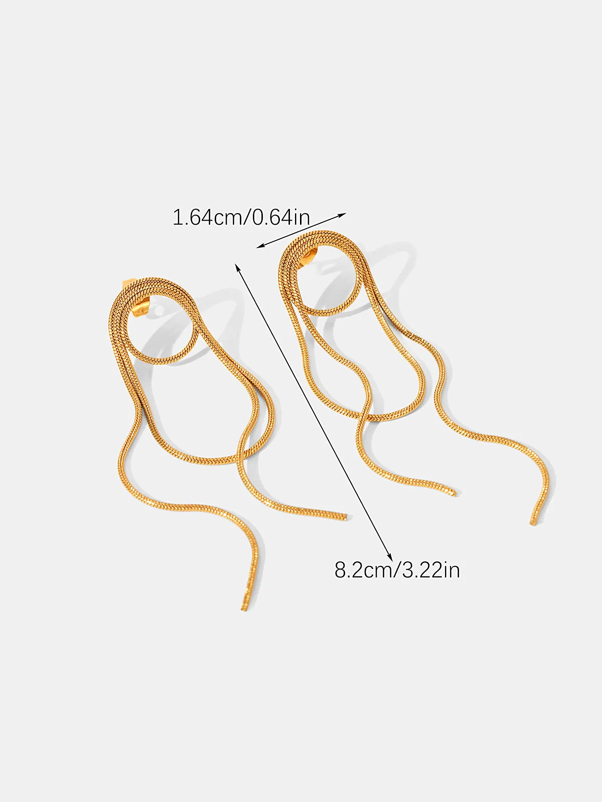 Long Chain Loop Drop Earrings sold by COMMENSE product image thumbnail 3