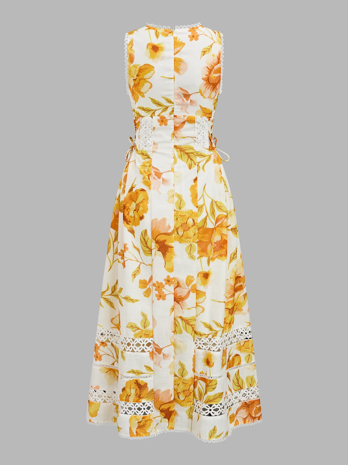 Floral Print Lace Inset Maxi Dress sold by COMMENSE product image thumbnail 3