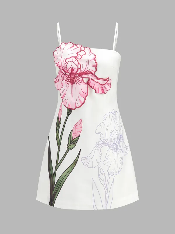 3D Iris Appliqué Cami Mini Dress made by COMMENSE