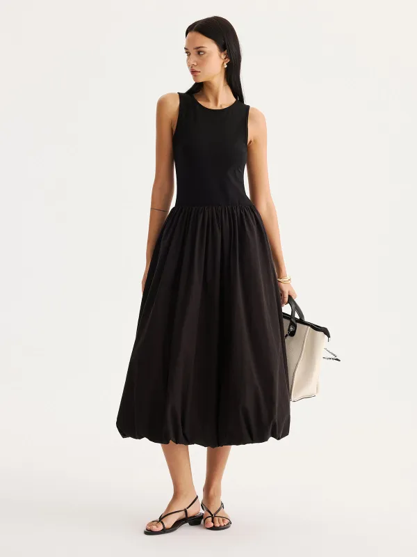 Sleeveless Bubble Hem Maxi Dress made by COMMENSE