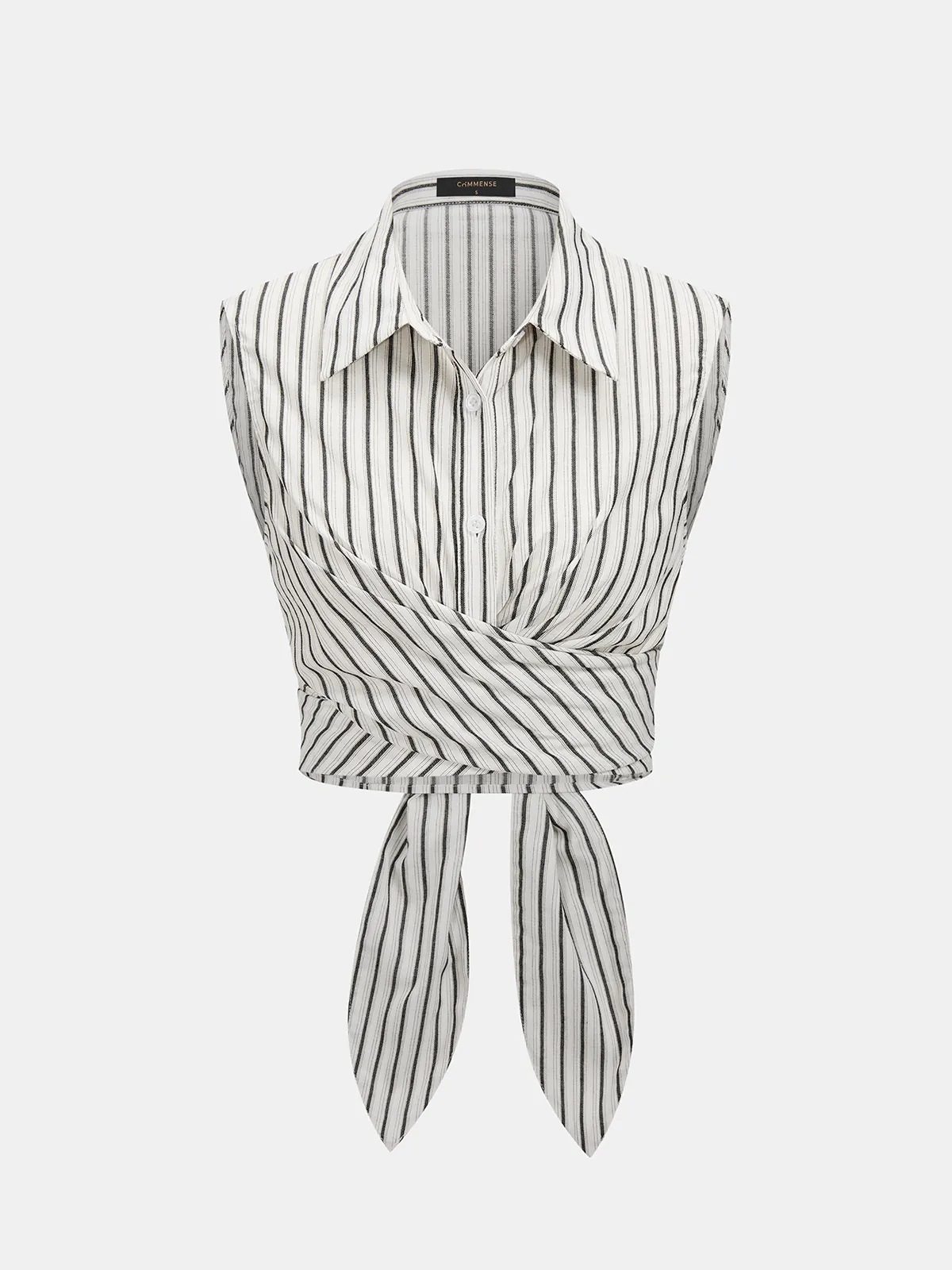 Striped Tie-Back Cotton Top & Pants Set sold by COMMENSE product image thumbnail 2