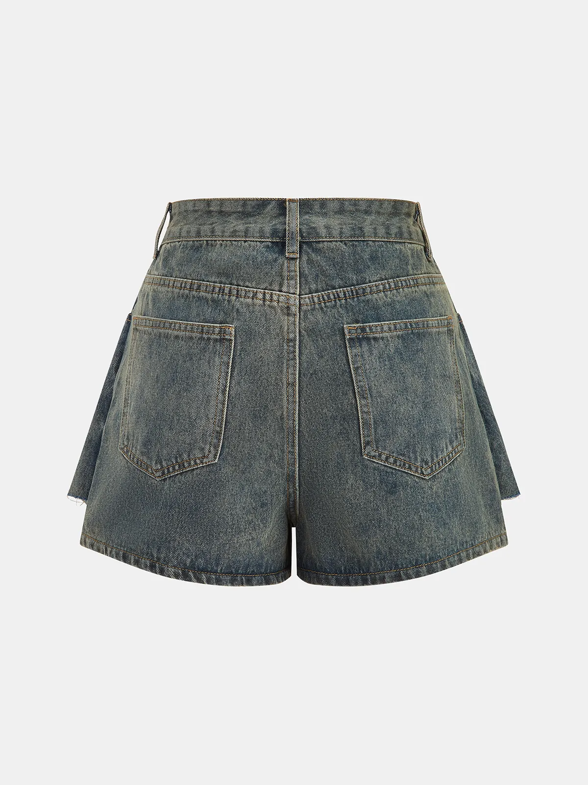 Overlay Button Front Denim Skort sold by COMMENSE product image thumbnail 2