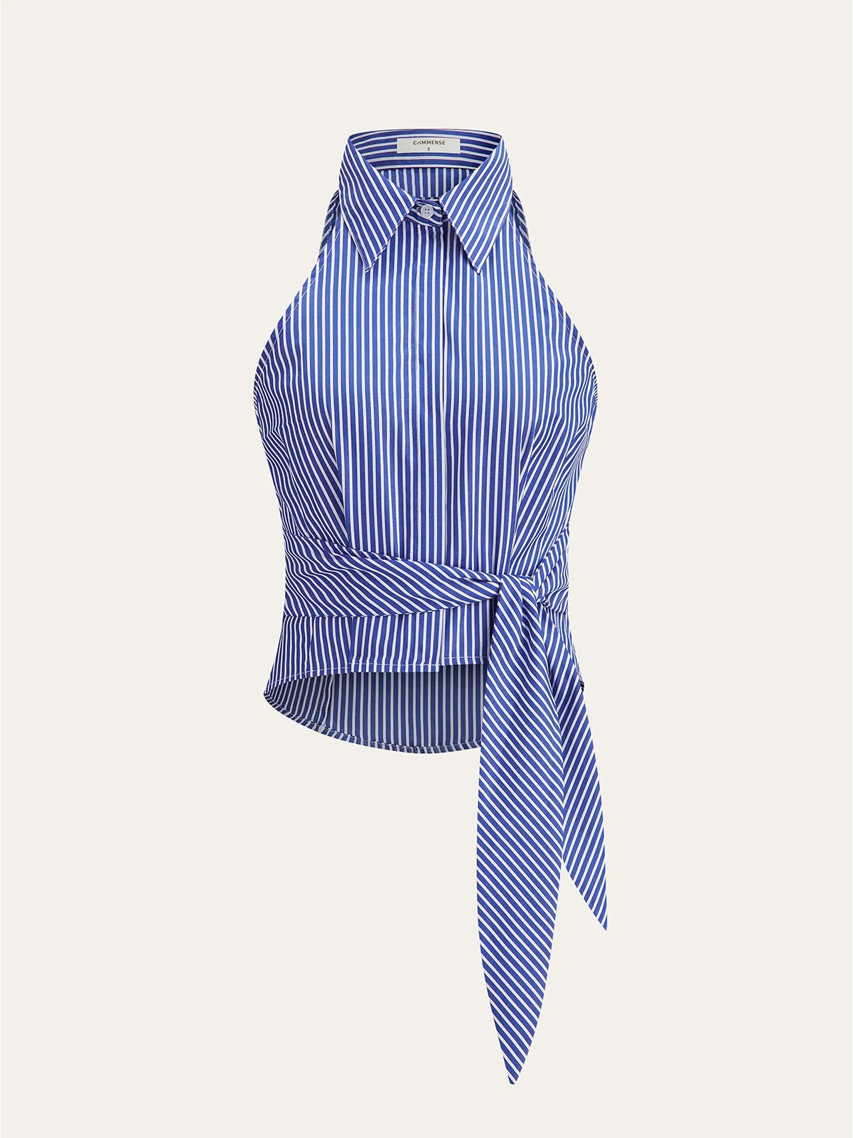 Striped Tie-Waist Crop Top with Improved Fit sold by COMMENSE
