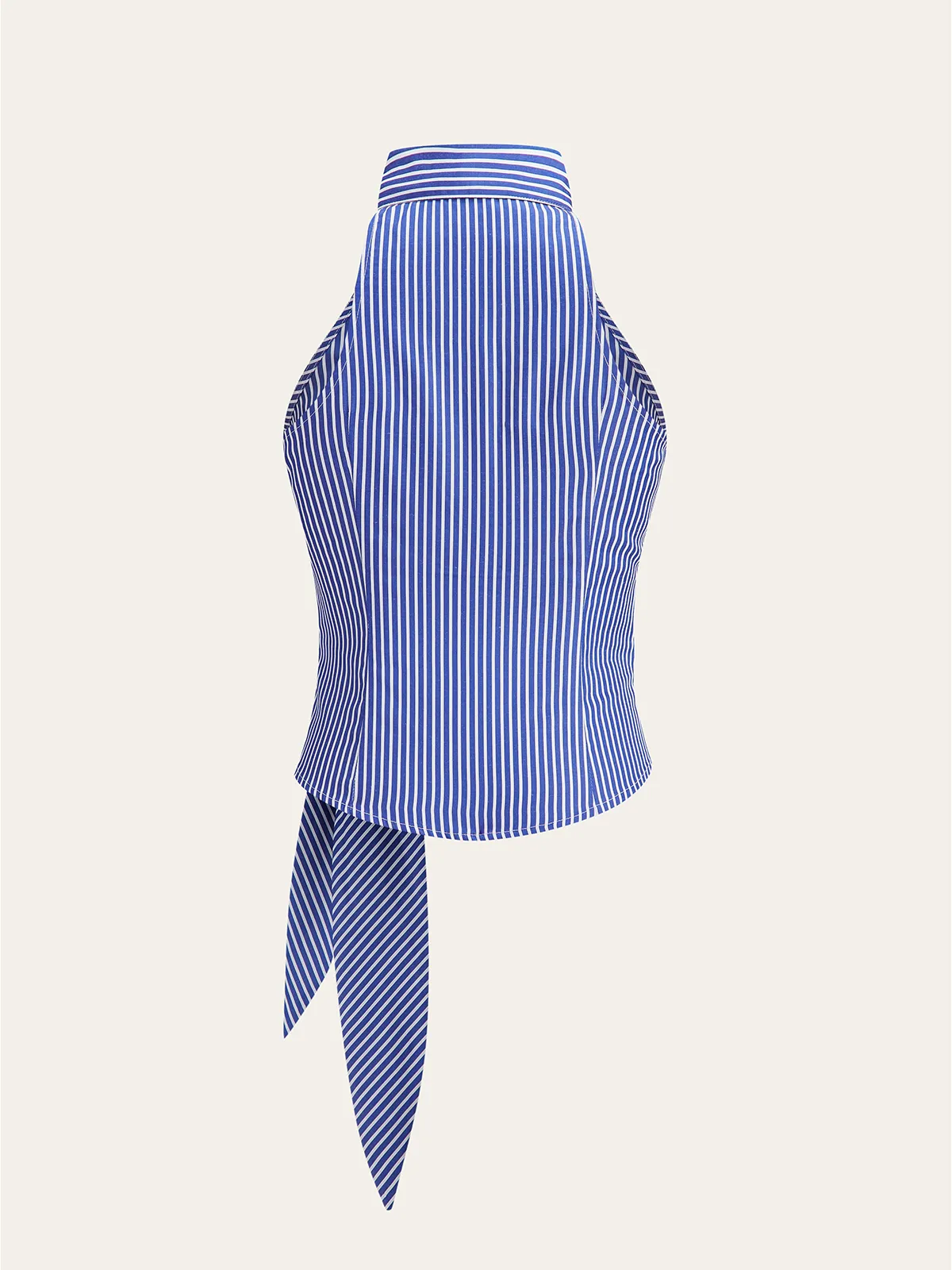 Striped Tie-Waist Crop Top with Improved Fit sold by COMMENSE product image thumbnail 5