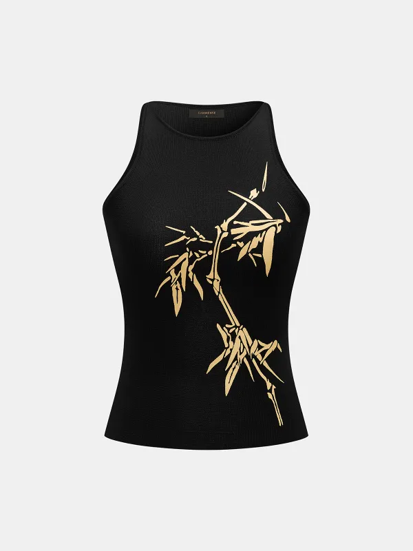 Bamboo Print Tank Top made by COMMENSE