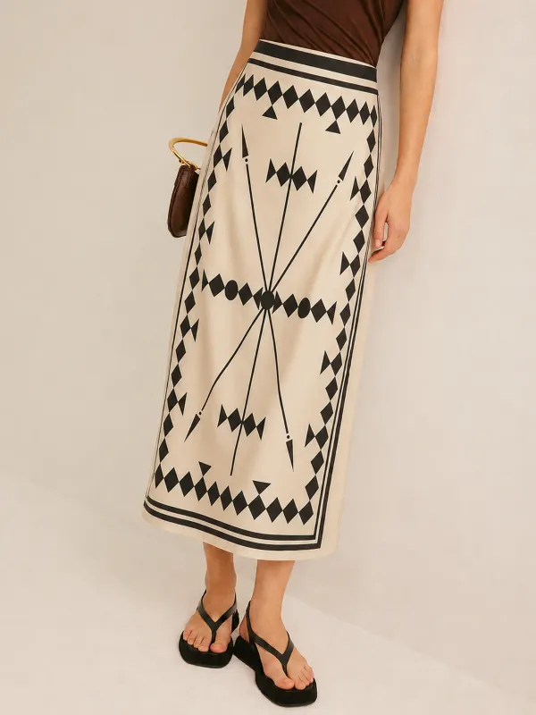Geometric Print Skirt made by COMMENSE