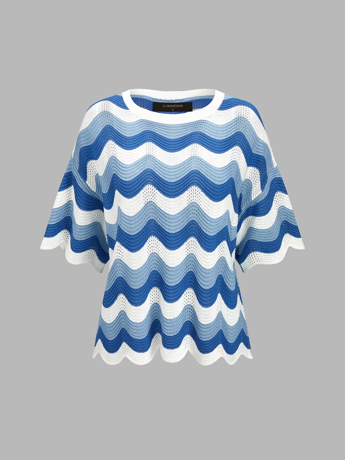 Wavy Knit Two Piece Shorts Set sold by COMMENSE product image thumbnail 3
