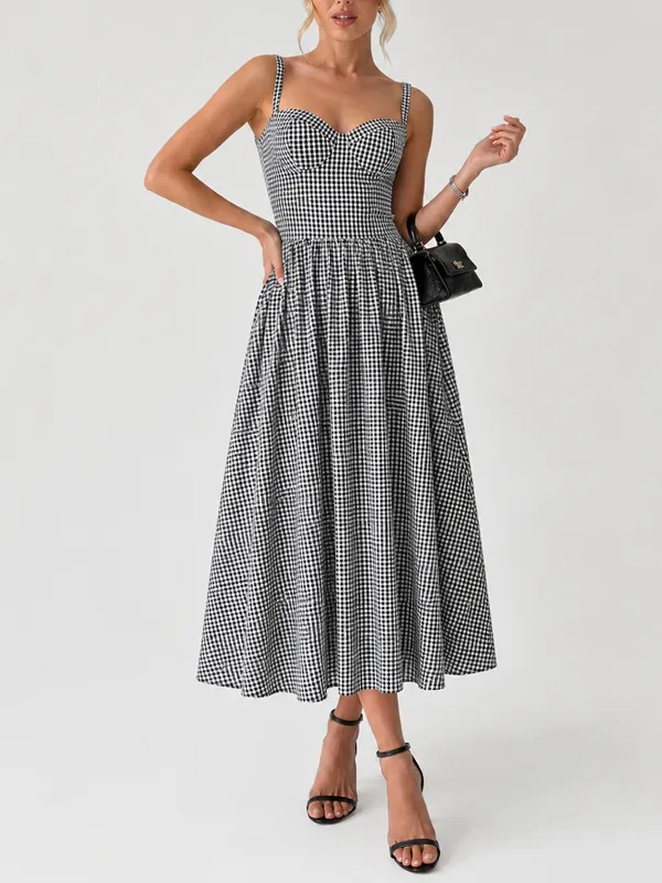 Gingham Cotton Cami Maxi Dress made by COMMENSE