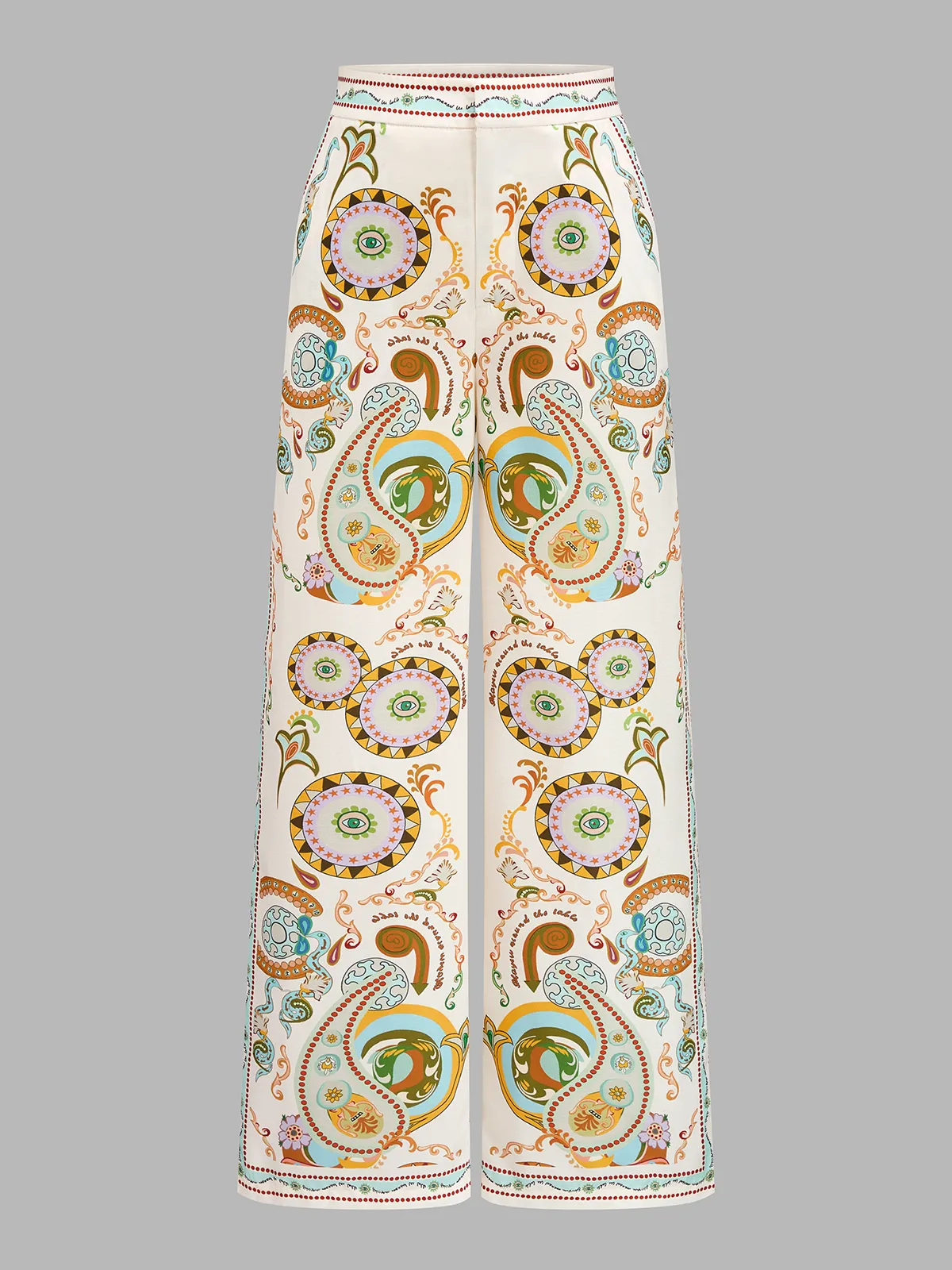 Bohemian Paisley Print Wide Leg Pants sold by COMMENSE