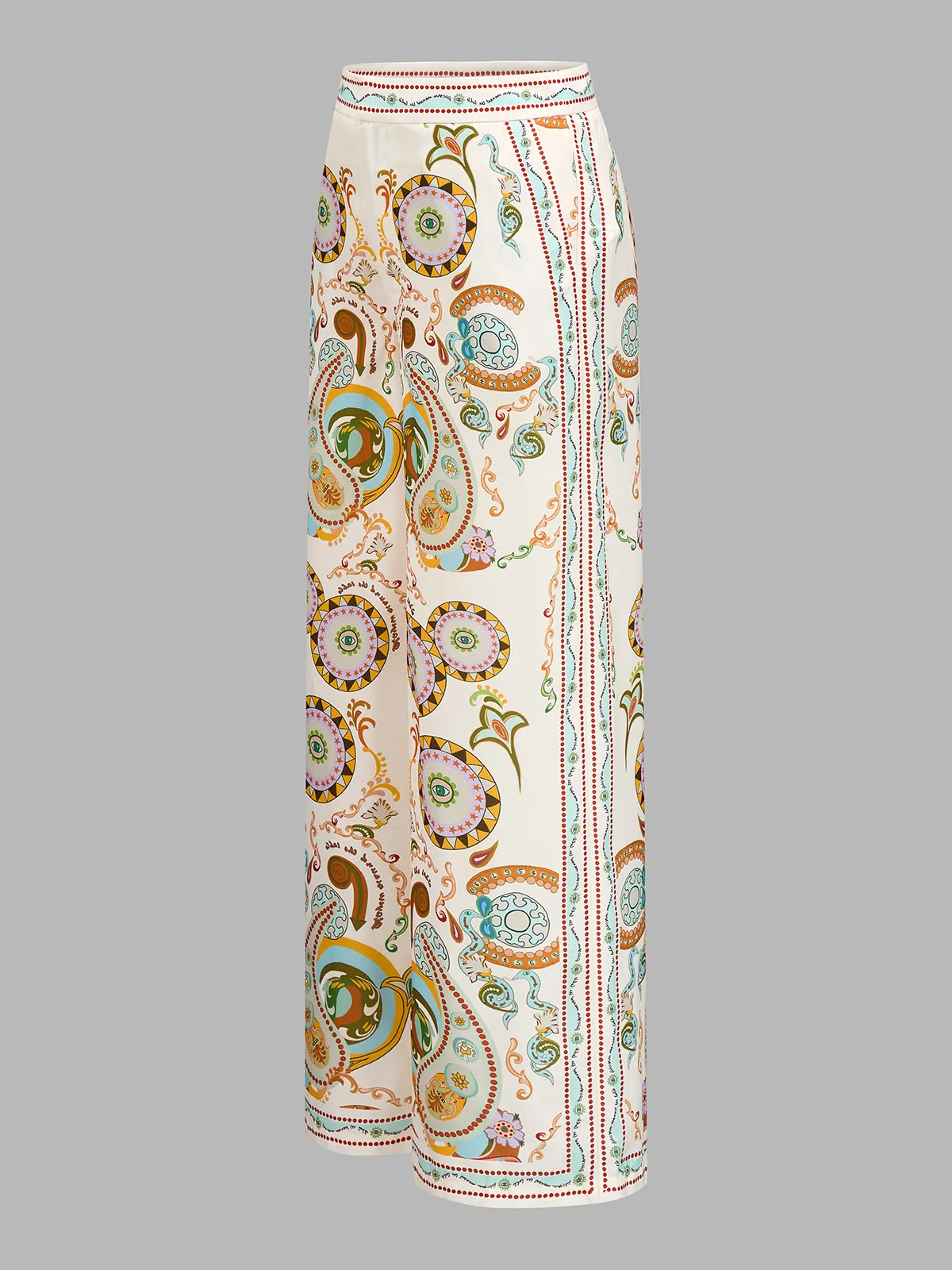 Bohemian Paisley Print Wide Leg Pants sold by COMMENSE product image thumbnail 2
