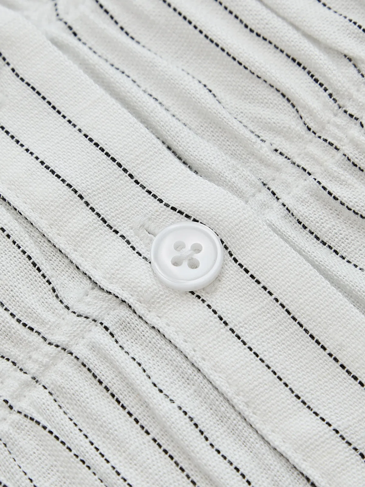 Linen Blend Striped Smocked Halter Blouse sold by COMMENSE product image thumbnail 3