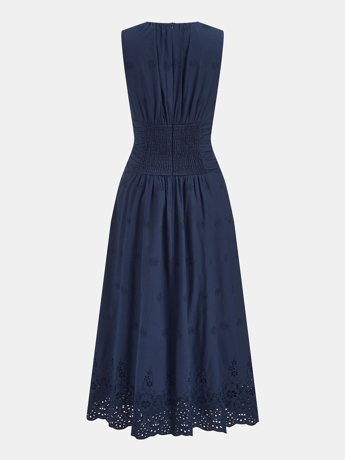 Cotton Sleeveless Embroidered Midi Dress sold by COMMENSE product image thumbnail 2