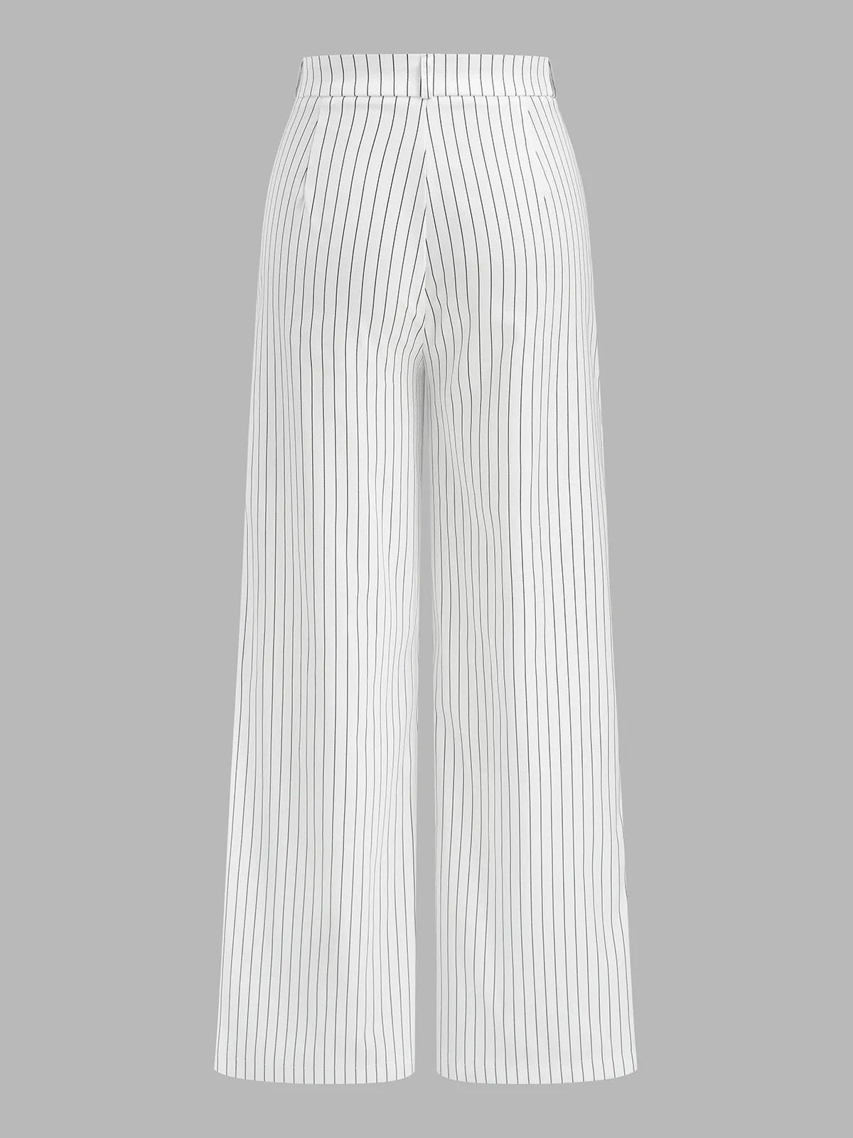 Pinstriped V-Neck Vest & Wide Leg Pants Set sold by COMMENSE product image thumbnail 5