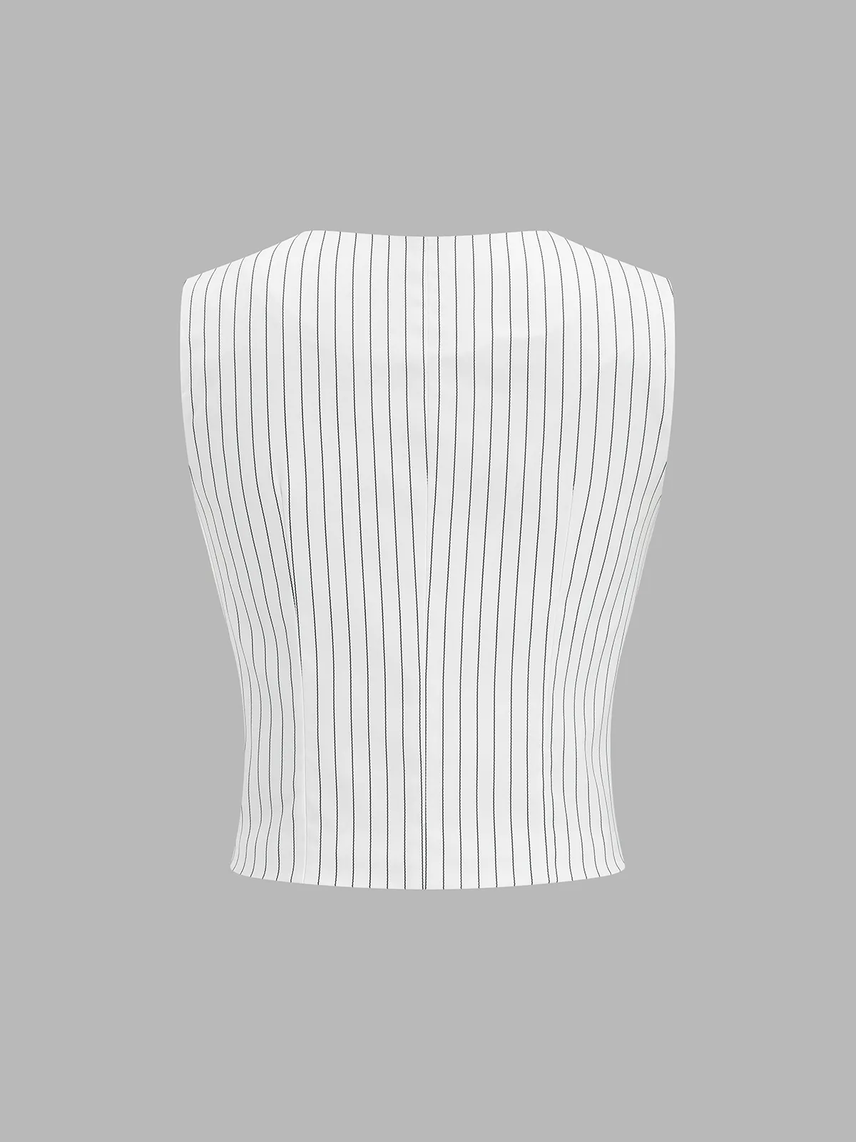 Pinstriped V-Neck Vest & Wide Leg Pants Set sold by COMMENSE product image thumbnail 3