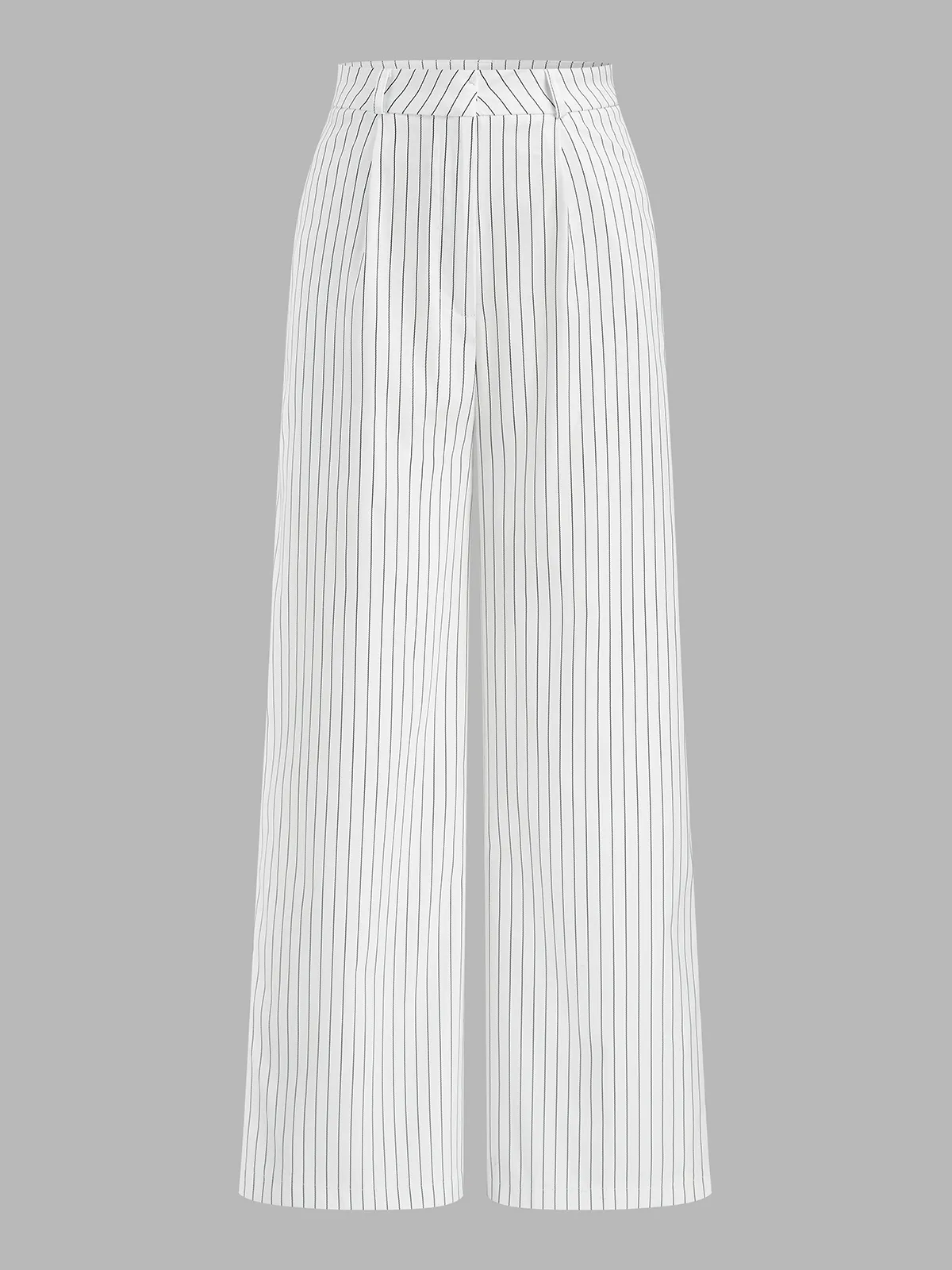 Pinstriped V-Neck Vest & Wide Leg Pants Set sold by COMMENSE product image thumbnail 4