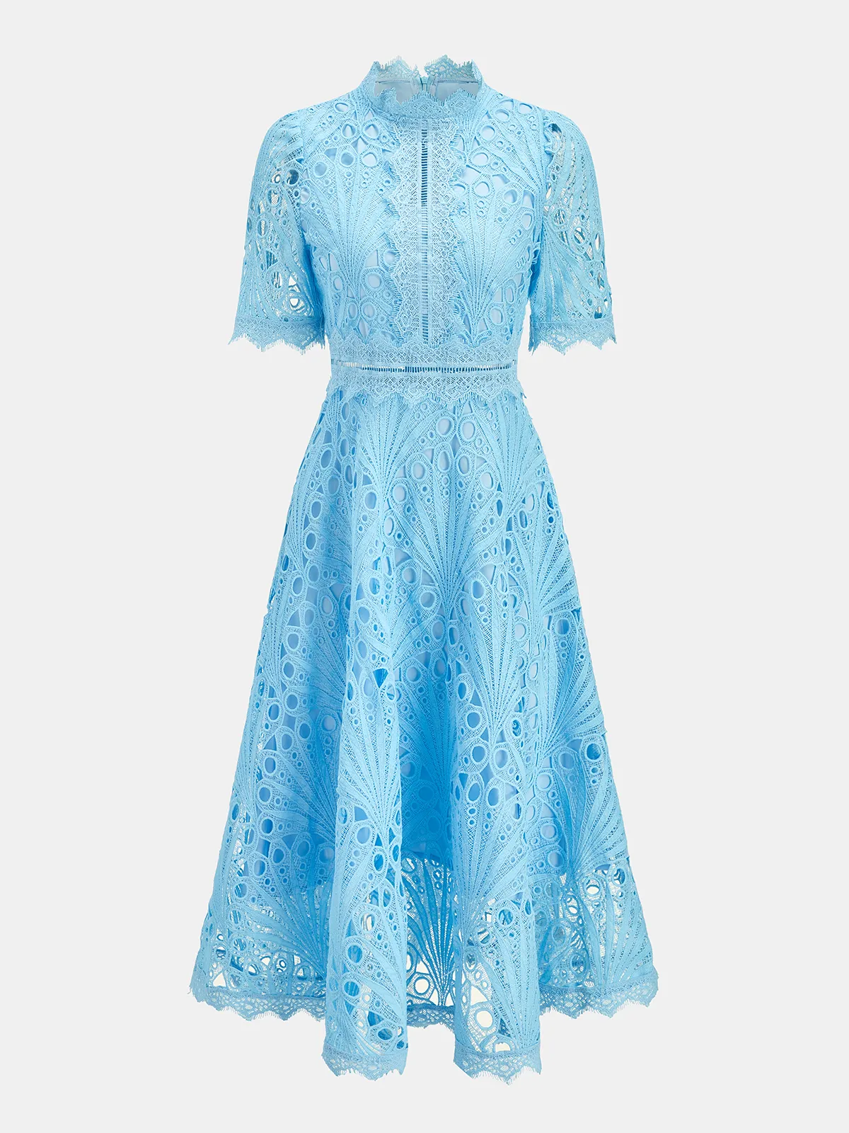 Short Sleeve Guipure Lace Maxi Dress sold by COMMENSE